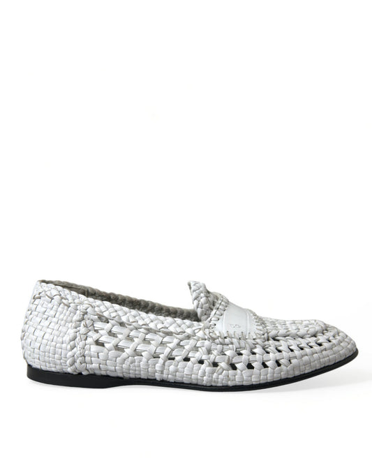 Dolce & Gabbana Elegant White Loafer Slip-Ons EU40.5 / US7.5