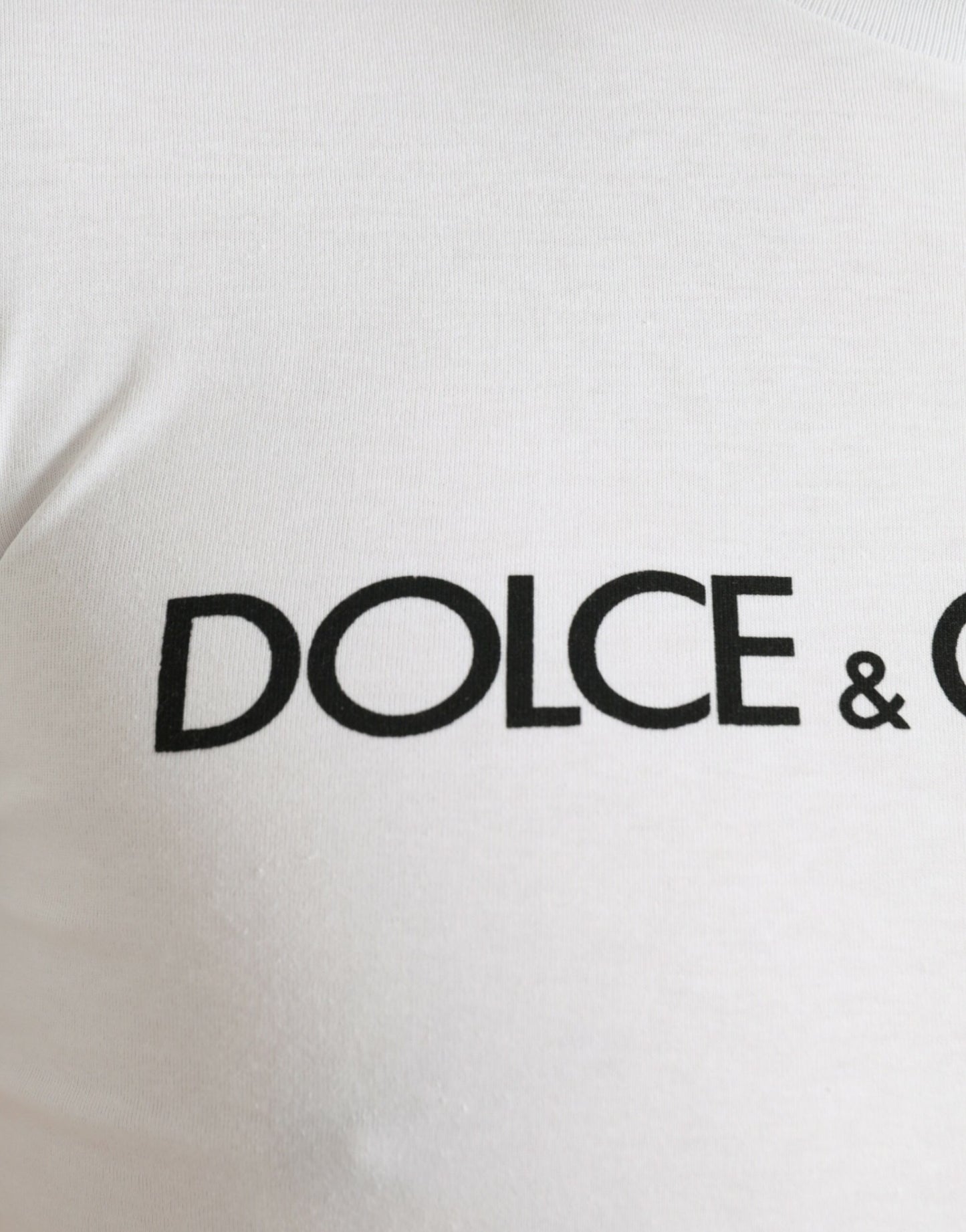 Dolce & Gabbana Elegant White Logo Crewneck Tee IT44 / XS