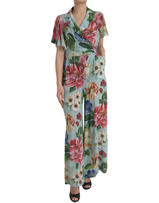 Dolce & Gabbana Elegant Floral Silk Crepe Jumpsuit IT36 / XXS