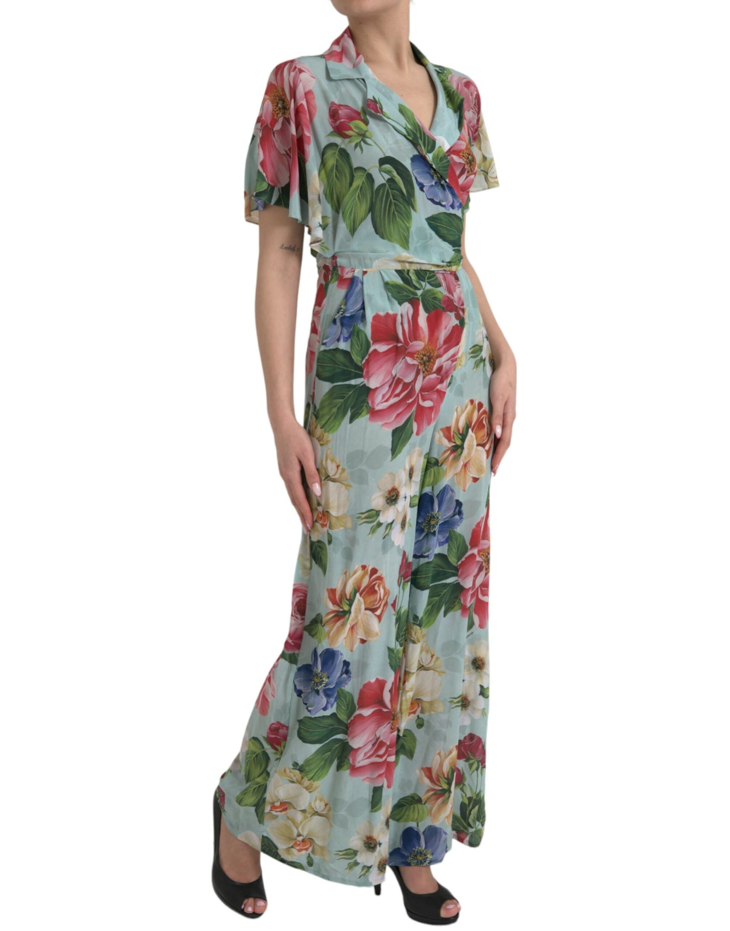 Dolce & Gabbana Elegant Floral Silk Crepe Jumpsuit IT36 / XXS