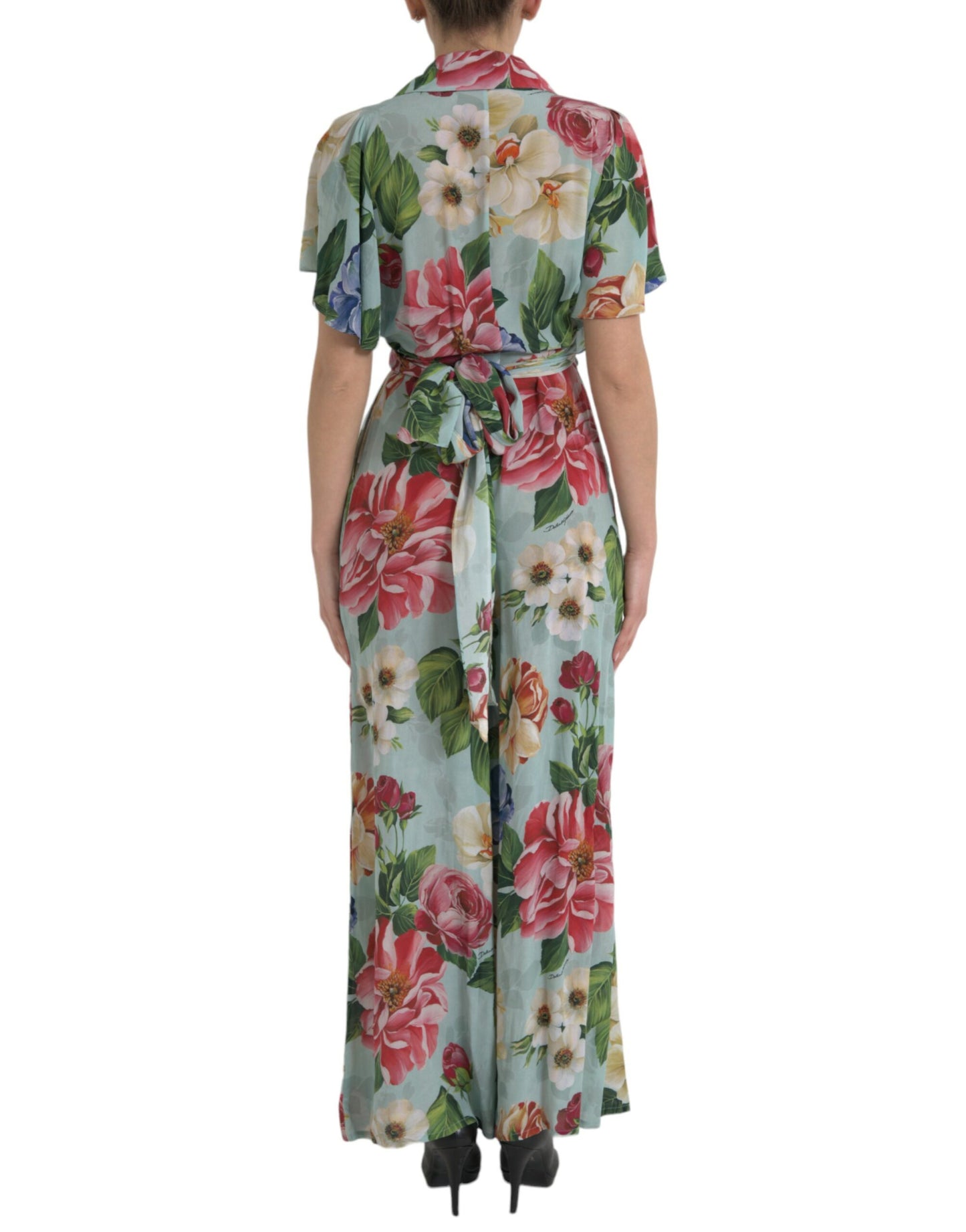 Dolce & Gabbana Elegant Floral Silk Crepe Jumpsuit IT36 / XXS