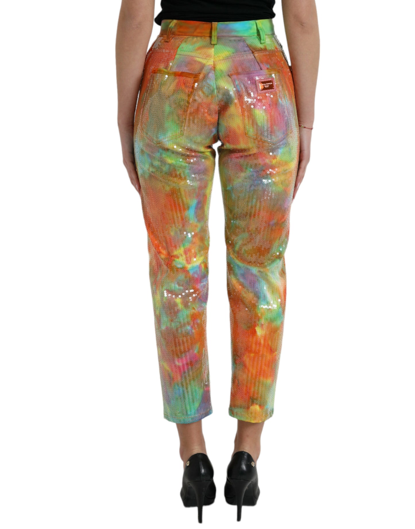 Dolce & Gabbana Multicolor High Waist Cropped Pants IT40 | S