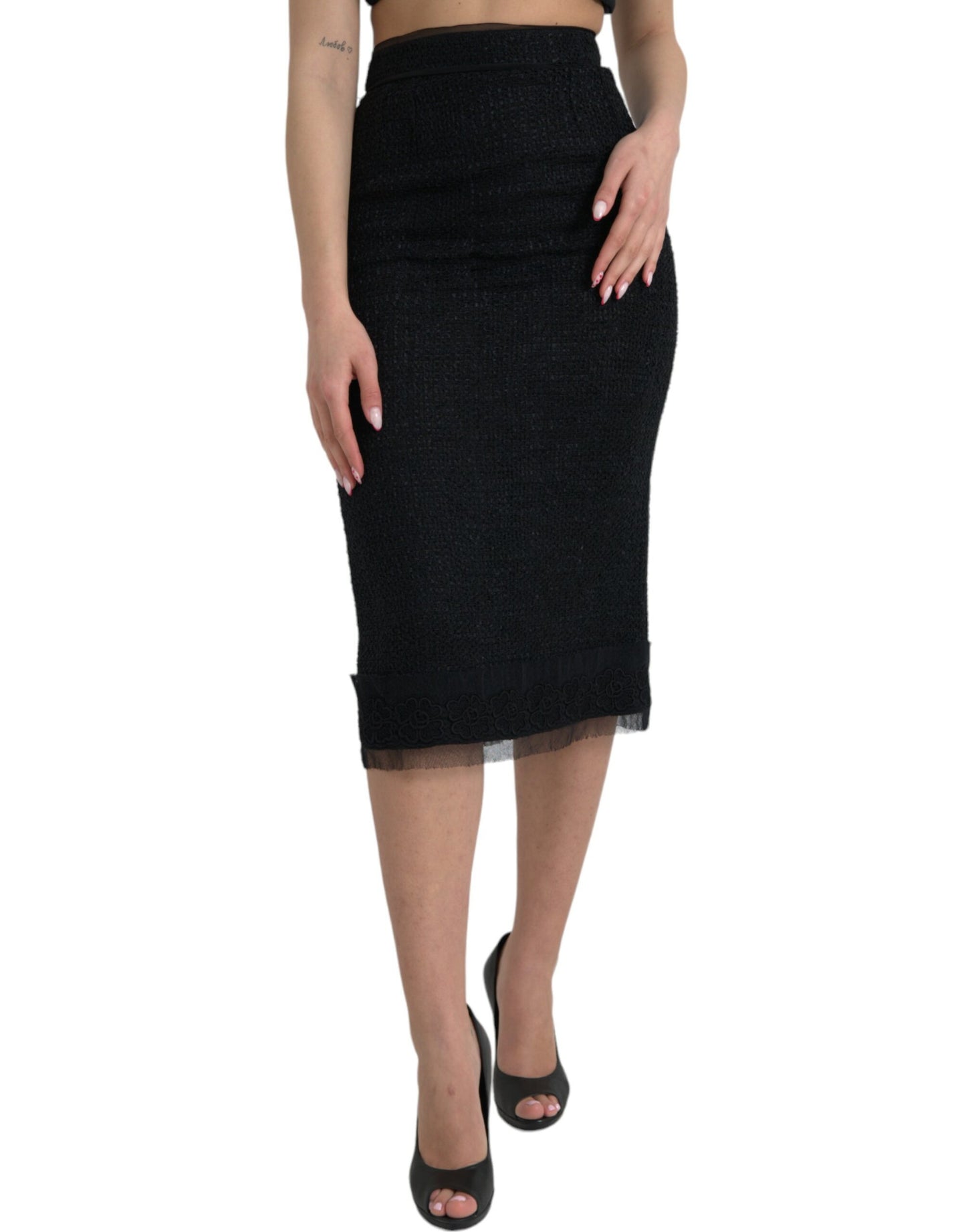 Dolce & Gabbana Elegant High Waist Midi Skirt IT40 | S