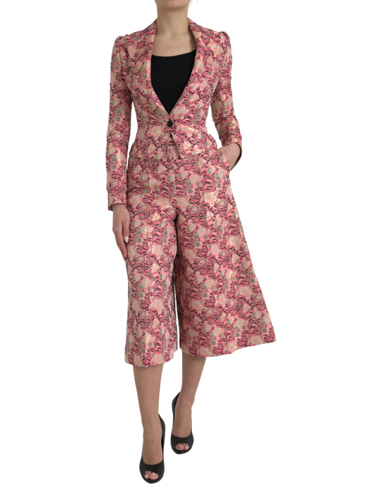 Dolce & Gabbana Elegant Pink Slim Fit Two-Piece Suit IT40 | S