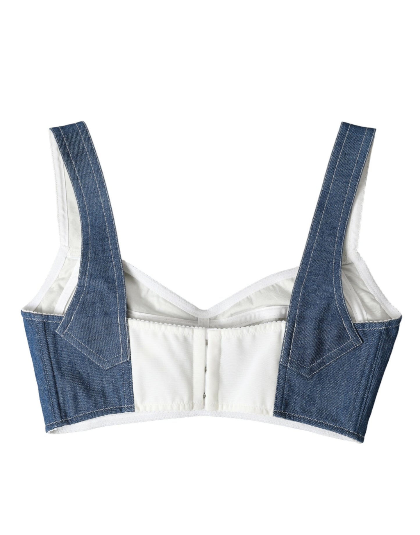 Dolce & Gabbana Elegant Blue Bustier Crop Top IT40 | S