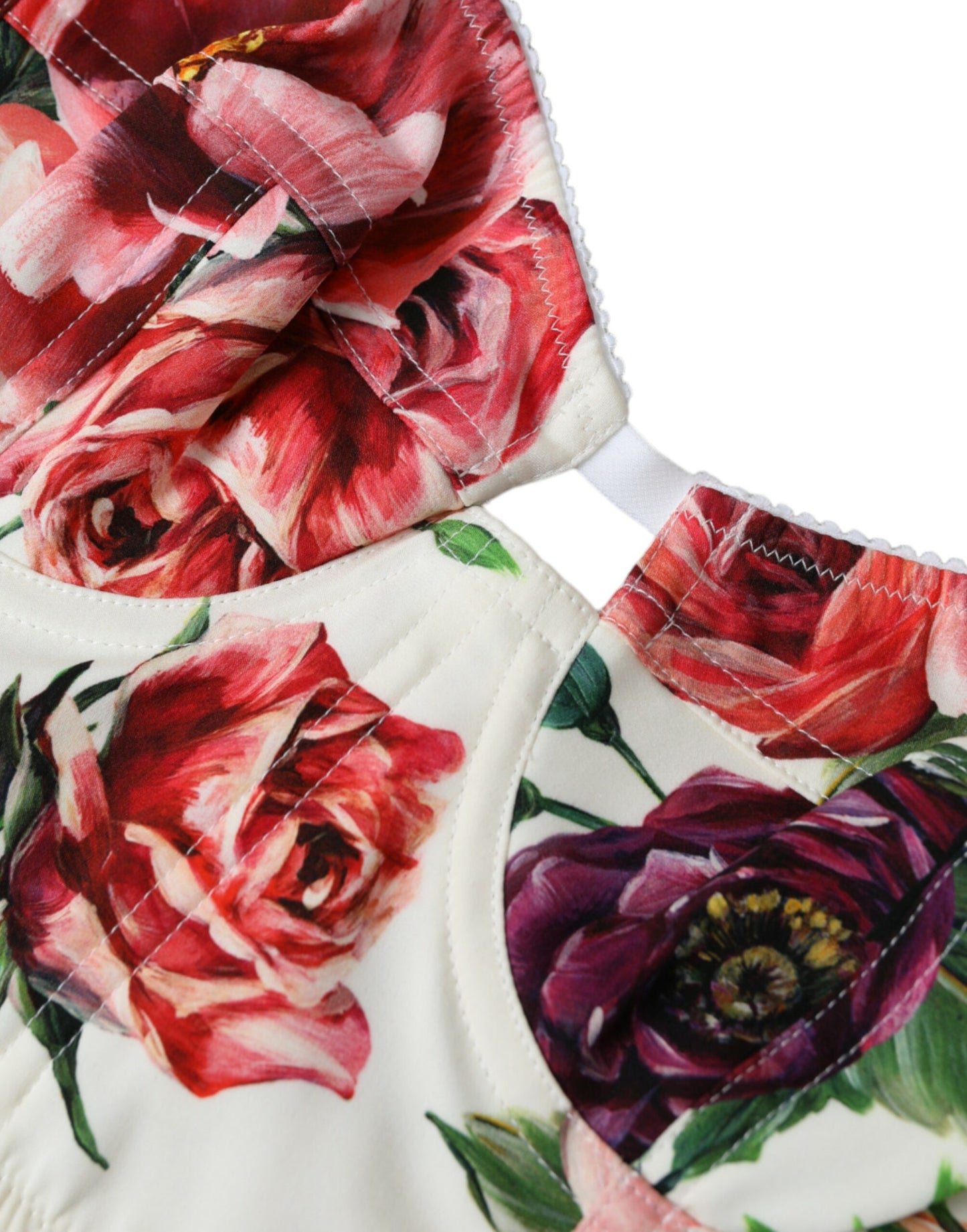 Dolce & Gabbana Floral Silk Blend Bustier Crop Top IT40 | S