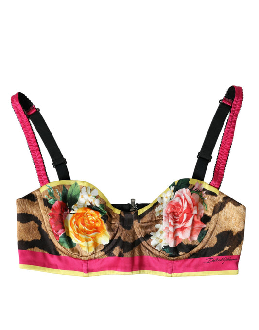 Dolce & Gabbana Floral Silk Blend Bustier Crop Top IT40 | S