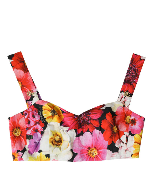 Dolce & Gabbana Exquisite Floral Bustier Crop Top IT36 / XXS