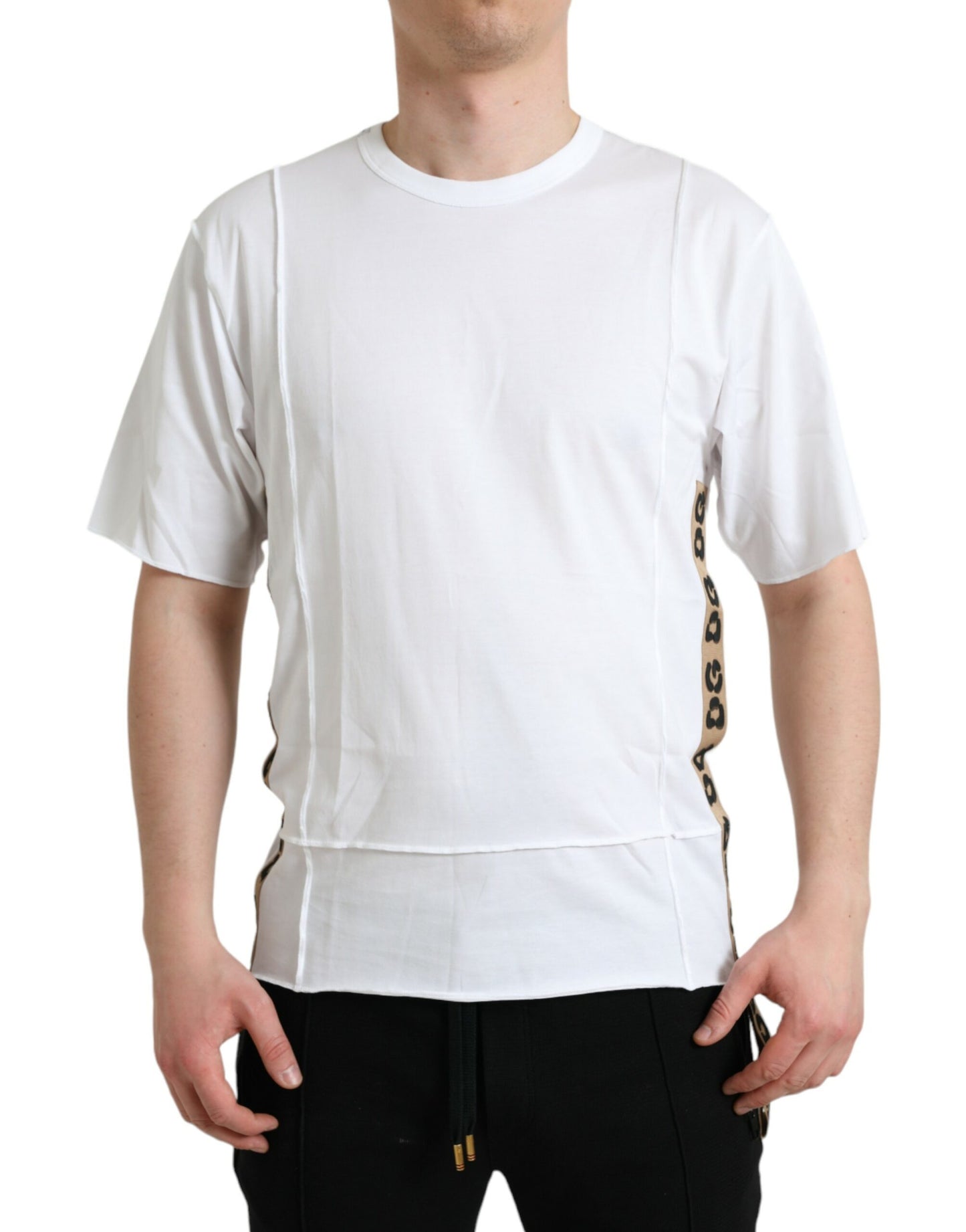 Dolce & Gabbana White Logo Crew Neck Short Sleeves T-shirt IT44 / XS