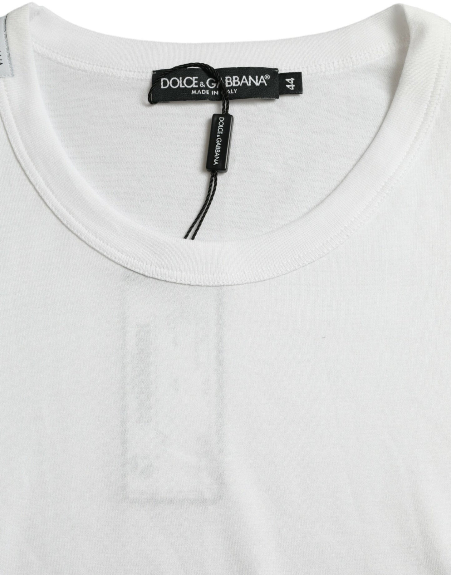 Dolce & Gabbana White Logo Crew Neck Short Sleeves T-shirt IT44 / XS