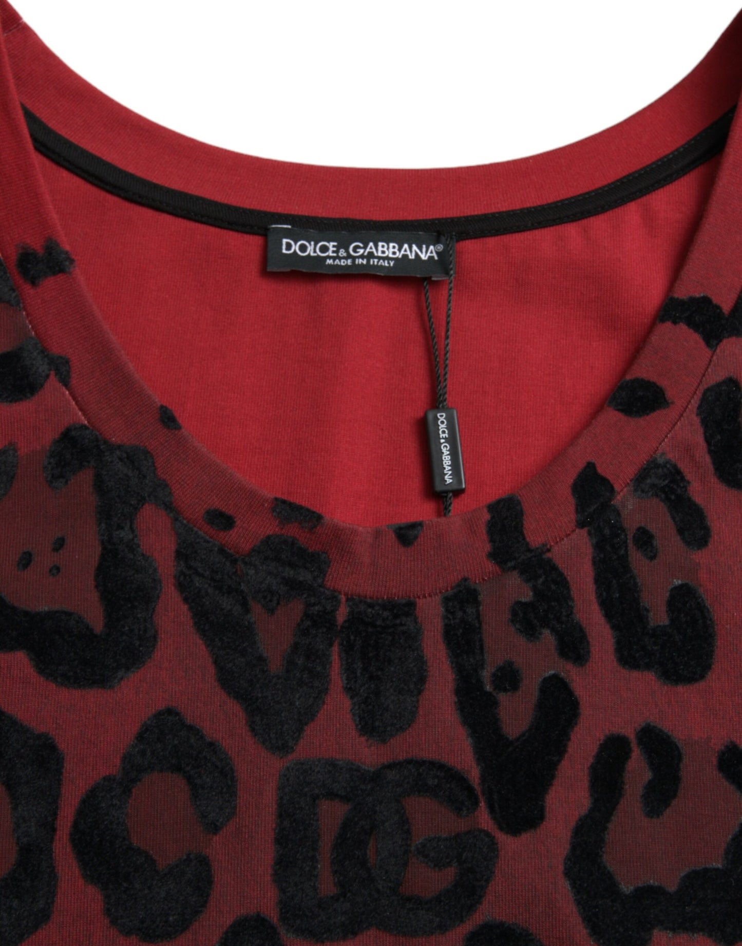 Dolce & Gabbana Red Leopard Print Sleeveless Tank T-shirt IT54 / XL