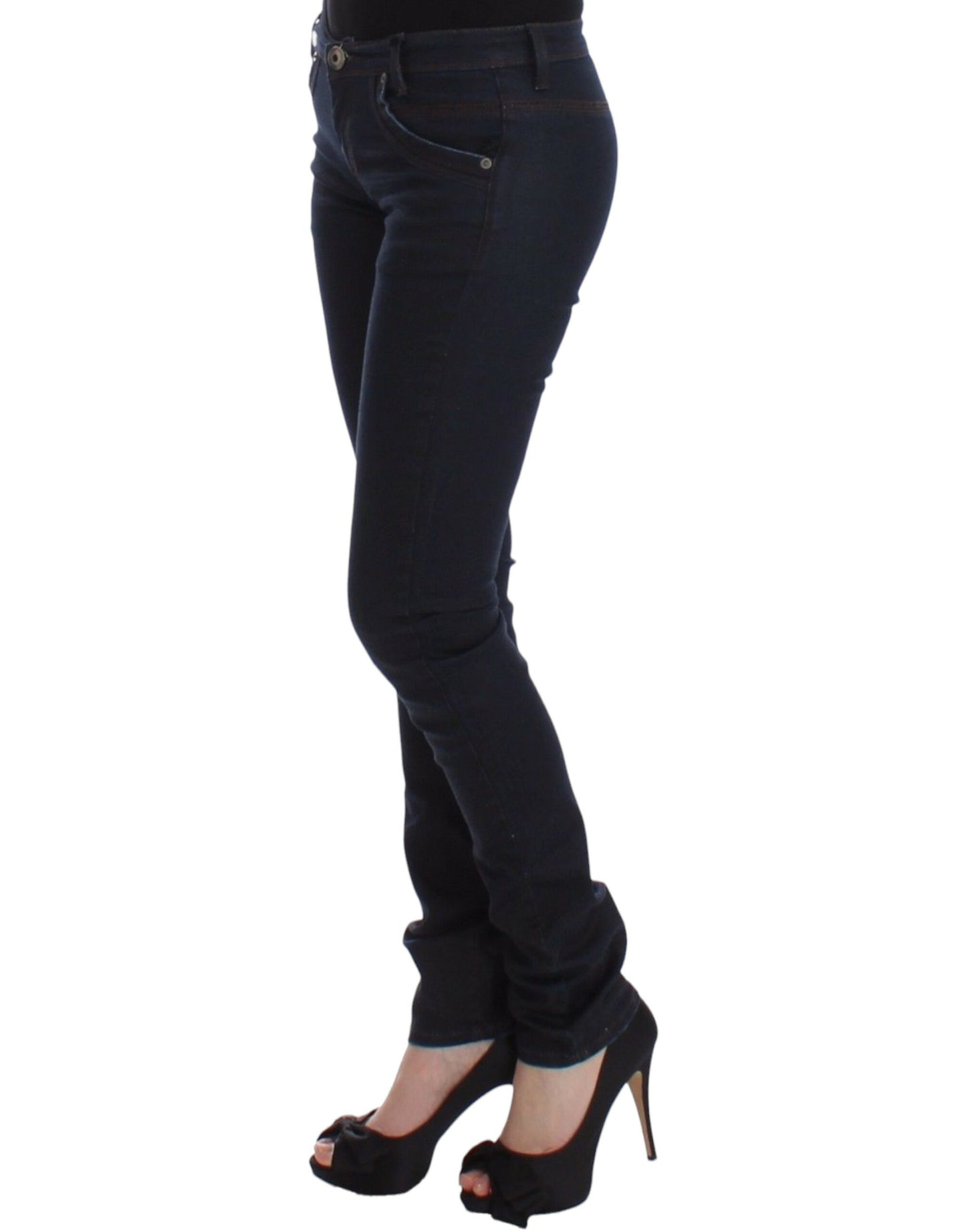 Ermanno Scervino Chic Dark Blue Slim Jeans for Elegant Style W26