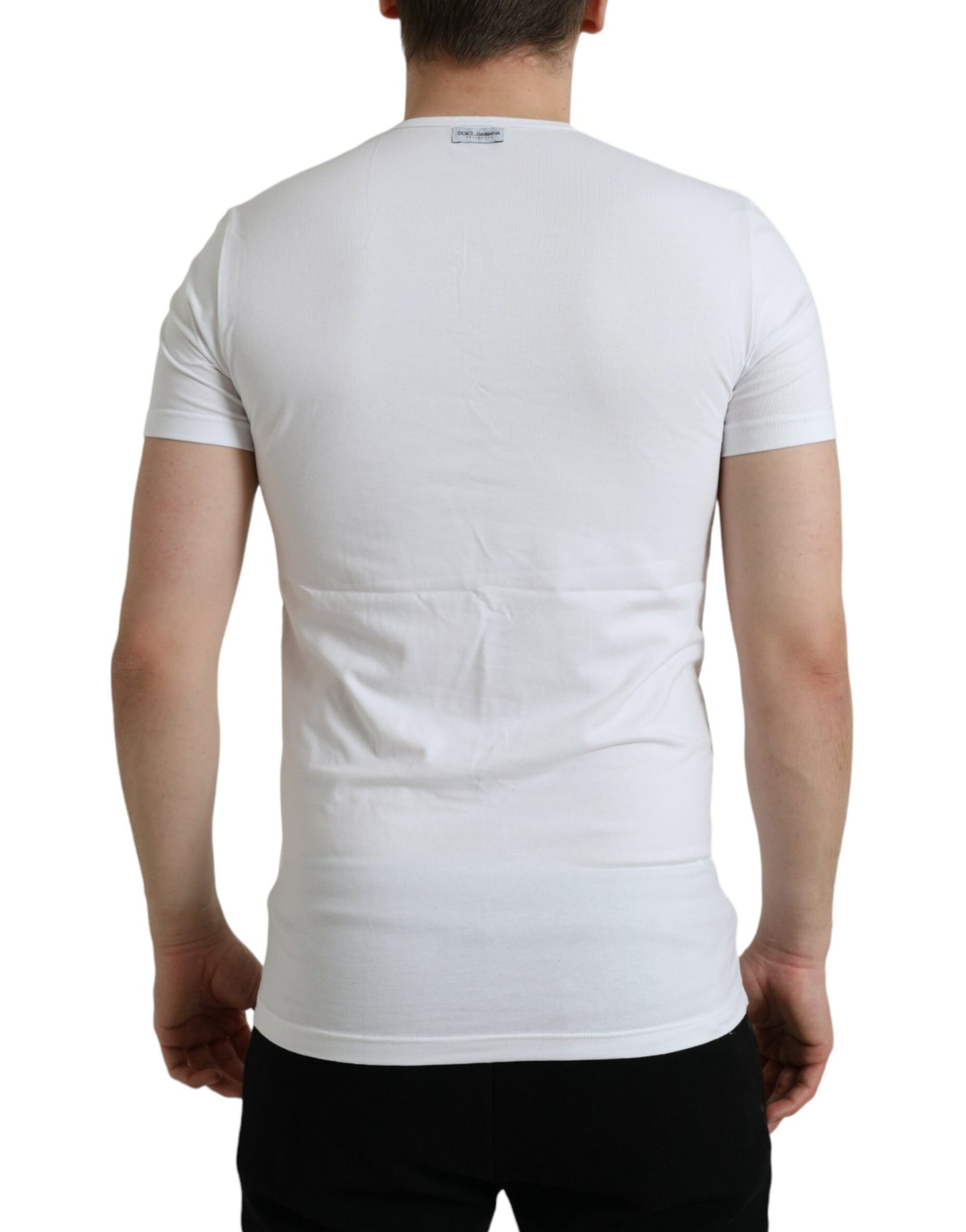 Dolce & Gabbana White Cotton Round Neck Crewneck Underwear T-shirt IT6 / L