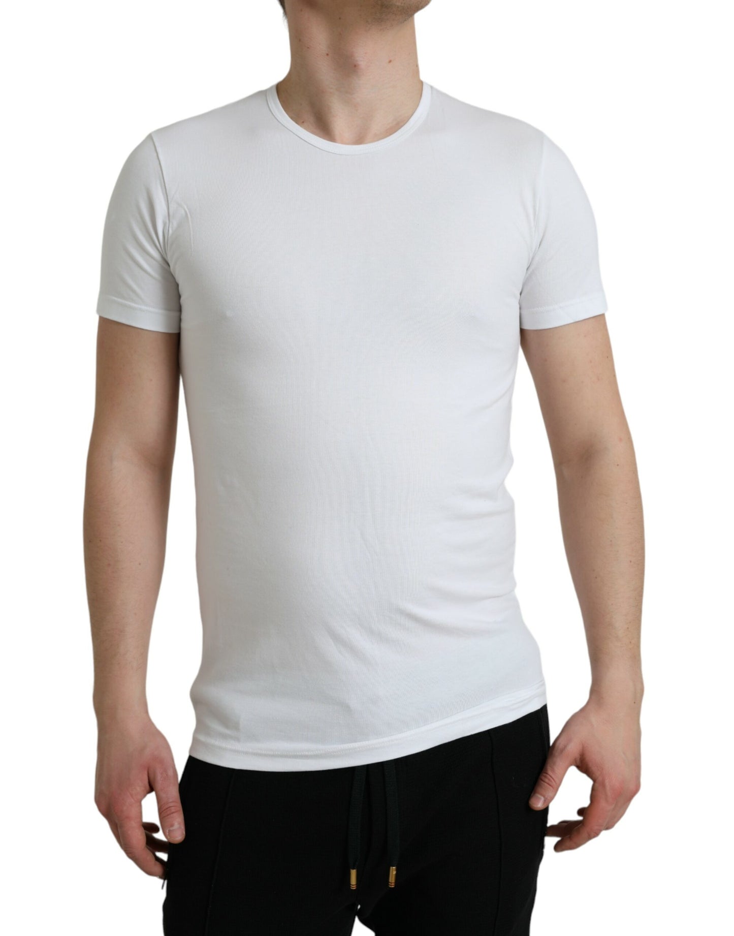 Dolce & Gabbana White Cotton Round Neck Crewneck Underwear T-shirt IT6 / L