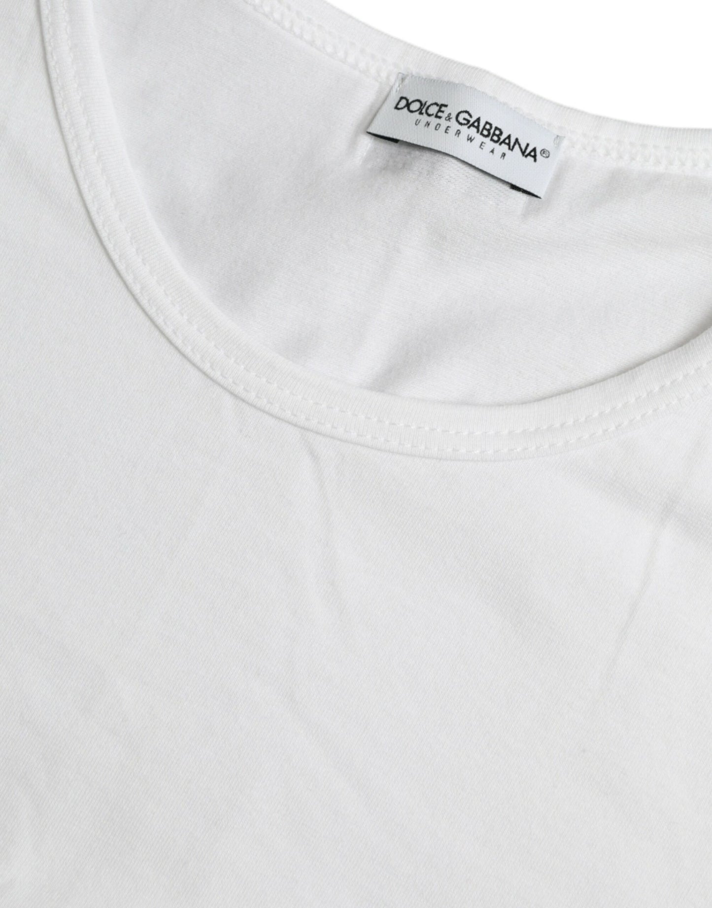 Dolce & Gabbana White Cotton Round Neck Crewneck Underwear T-shirt IT6 / L