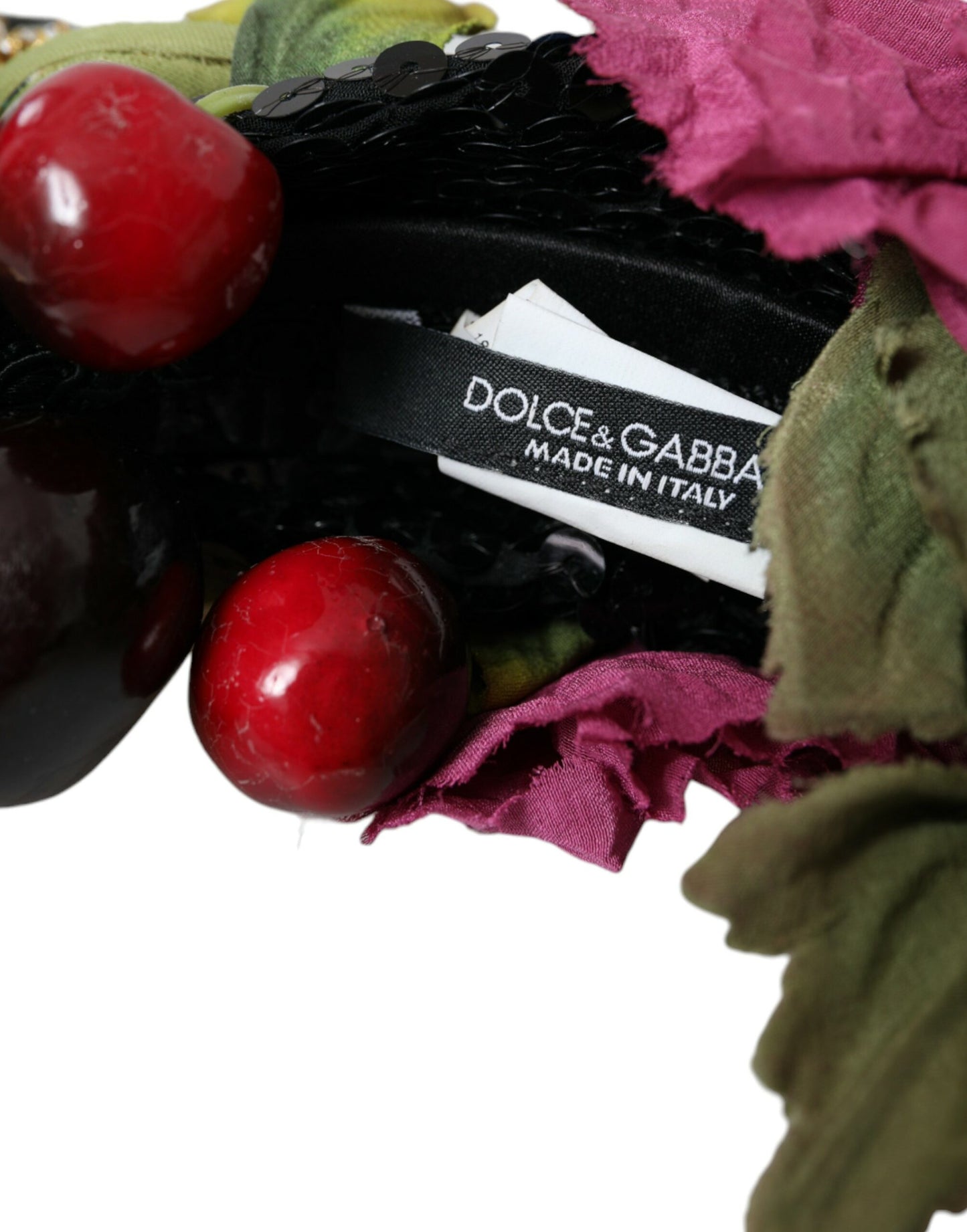 Dolce & Gabbana Red Watermelon Cherry Crystal Hairband Statement Diadem