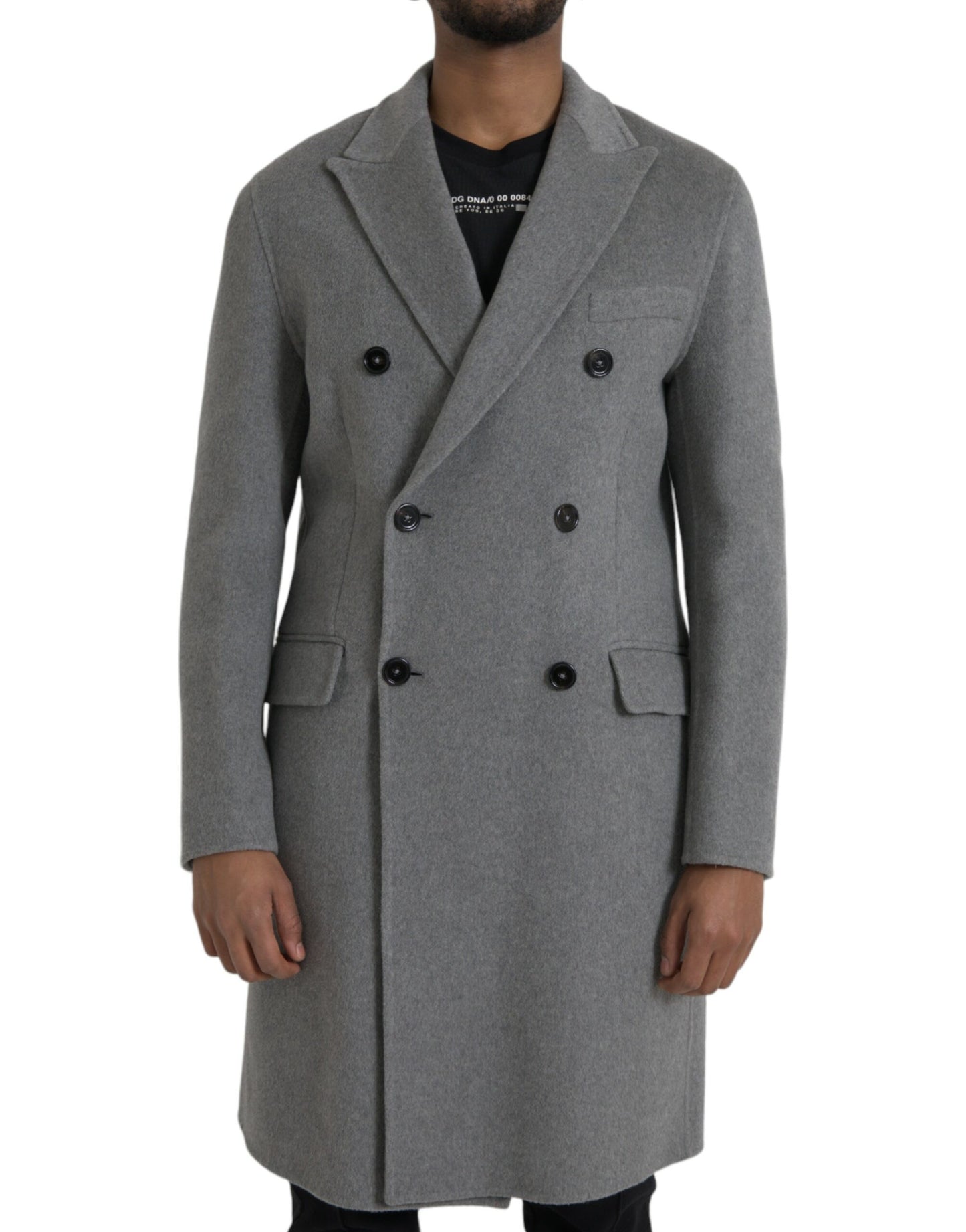 Dolce & Gabbana Gray Double Trench Coat Cashmere Jacket IT48 / M