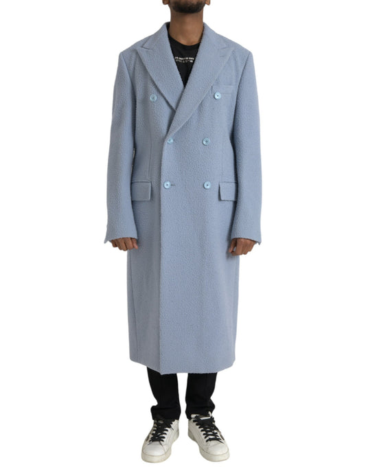 Dolce & Gabbana Blue Double Breasted Long Trench Coat Jacket IT52 / XL