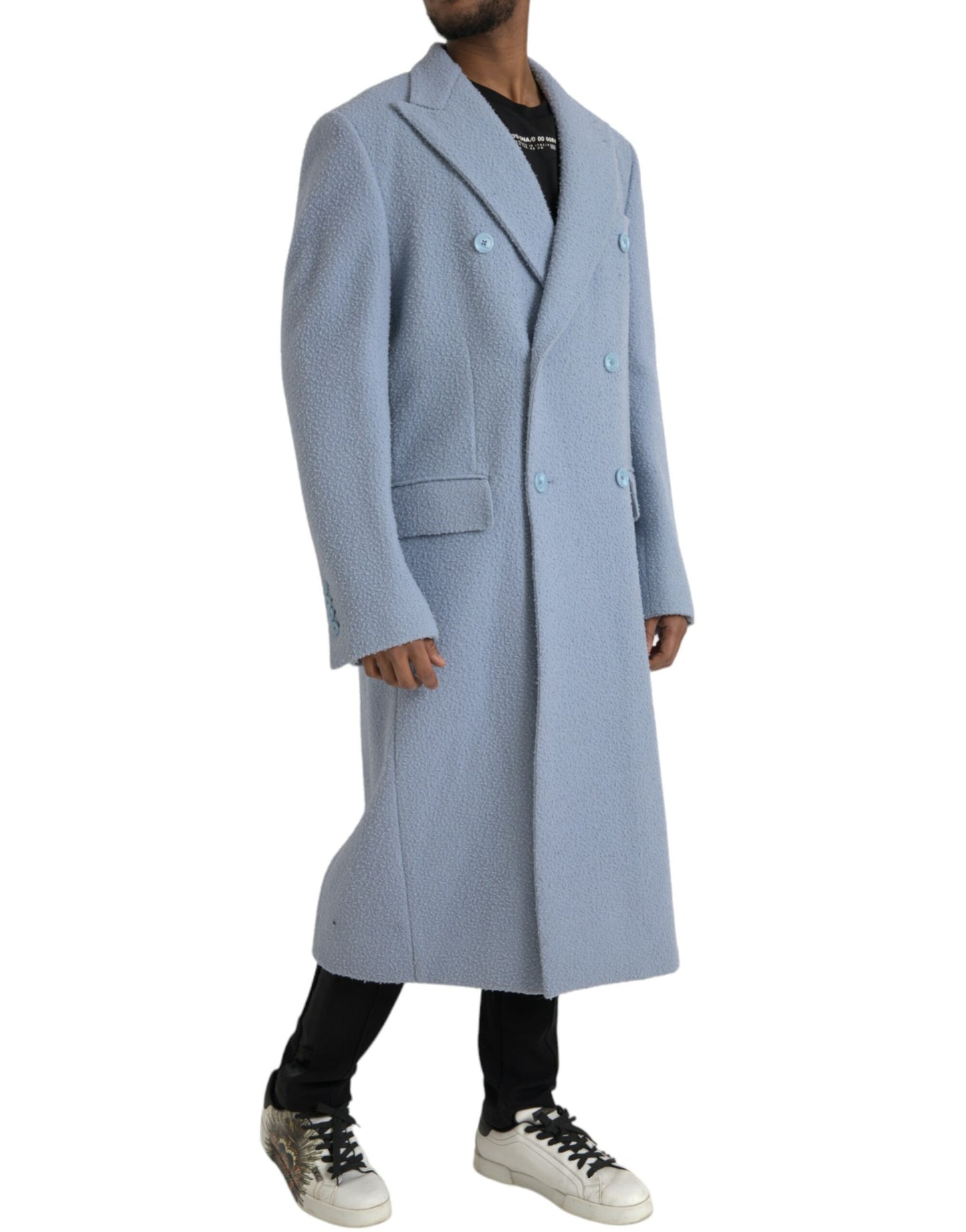 Dolce & Gabbana Blue Double Breasted Long Trench Coat Jacket IT52 / XL