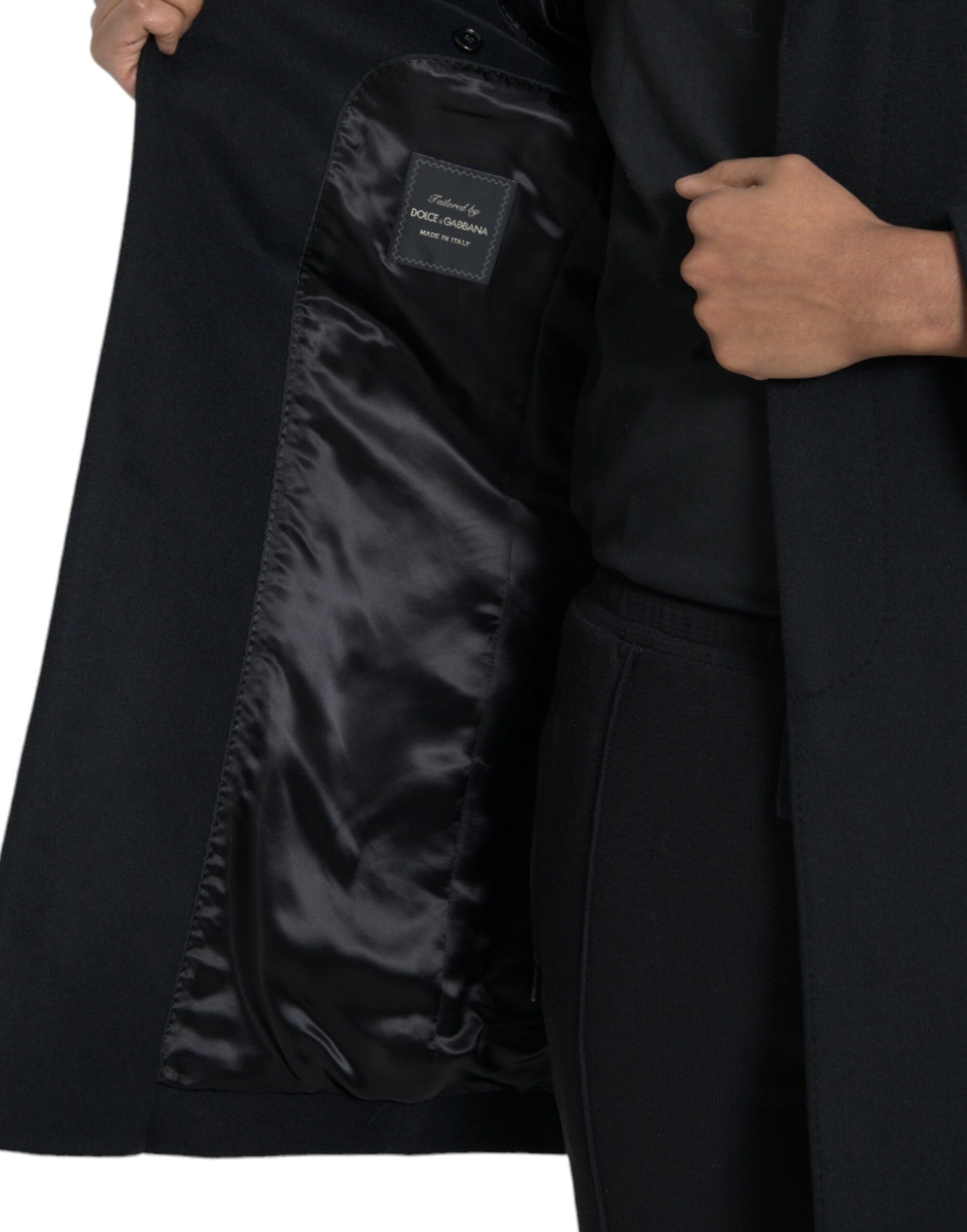 Dolce & Gabbana Black Single Breasted Trench Coat Jacket IT46 / S