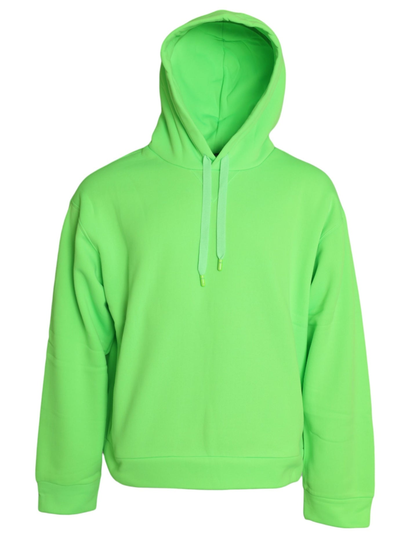 Dolce & Gabbana Neon Green Hooded Top Pullover Sweater IT54 / XL