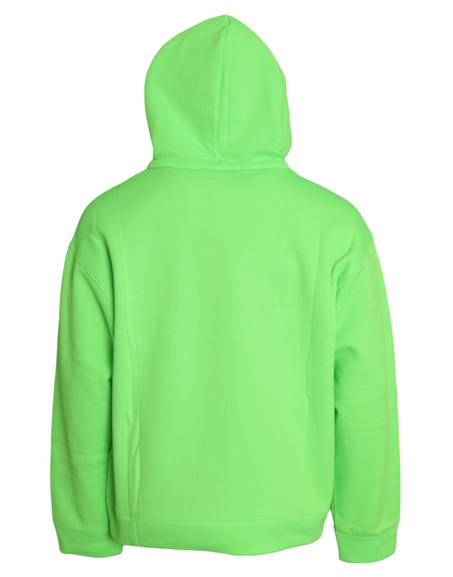 Dolce & Gabbana Neon Green Hooded Top Pullover Sweater IT54 / XL