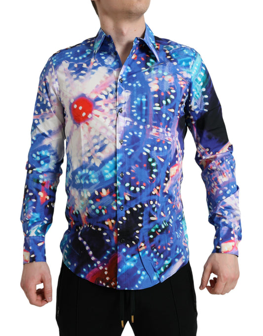 Dolce & Gabbana Multicolor Luminarie Slim MARTINI Shirt IT40 | M