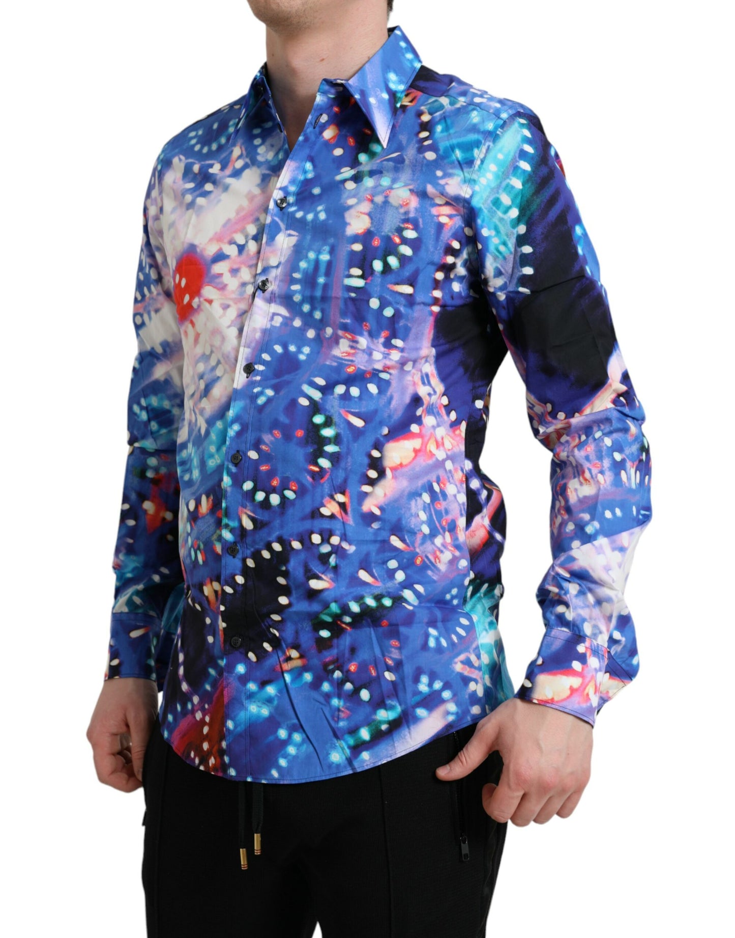 Dolce & Gabbana Multicolor Luminarie Slim MARTINI Shirt IT40 | M