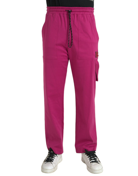 Dolce & Gabbana Pink Logo Cargo Cotton Jogger Sweatpants Pants IT48 / M