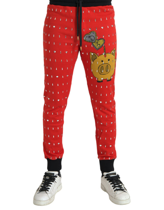 Dolce & Gabbana Red Year Of The Pig Jogger Sweatpants Pants IT48 / M