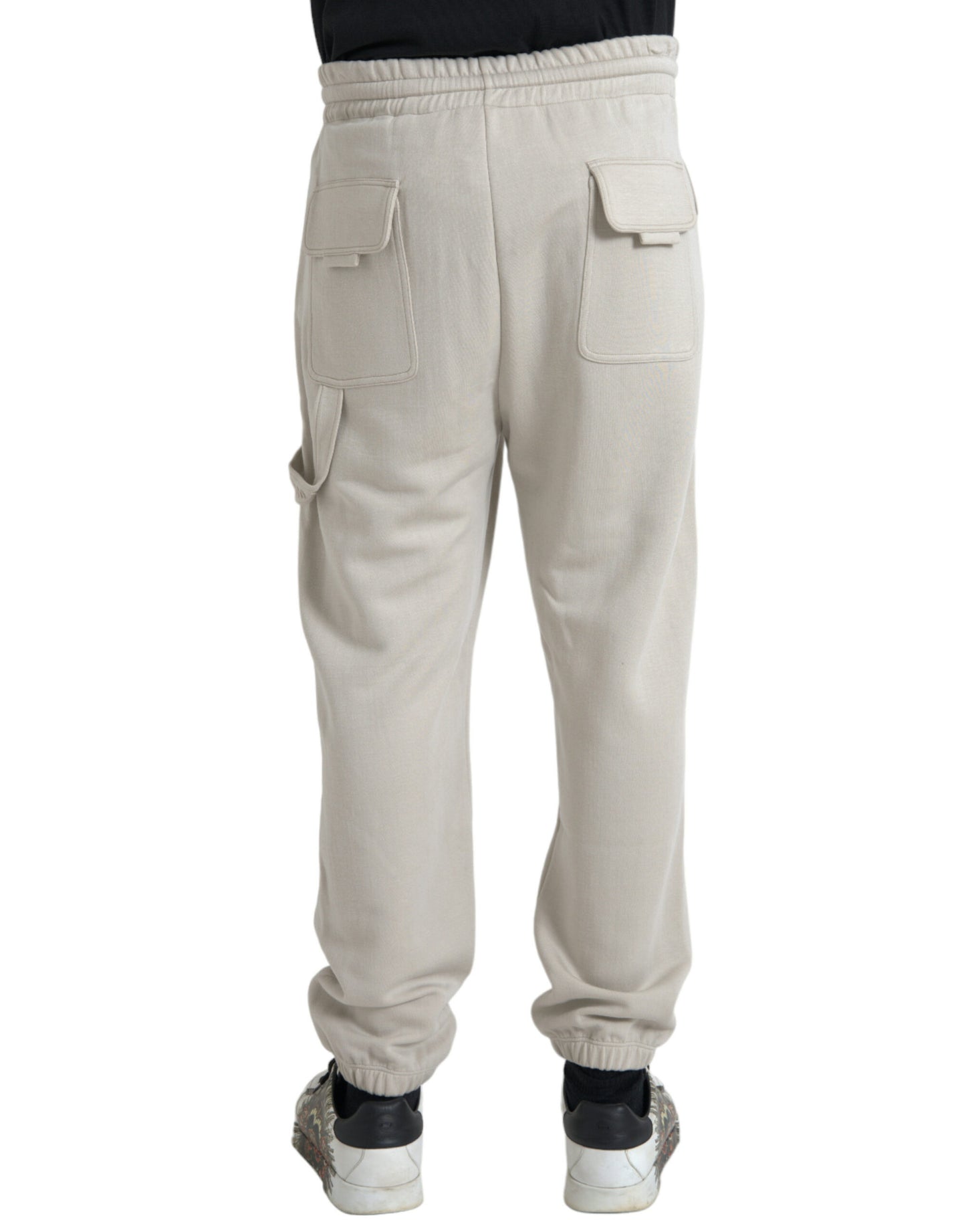 Dolce & Gabbana Off White Viscose Cargo Jogger Sweatpants Pants IT48 / M