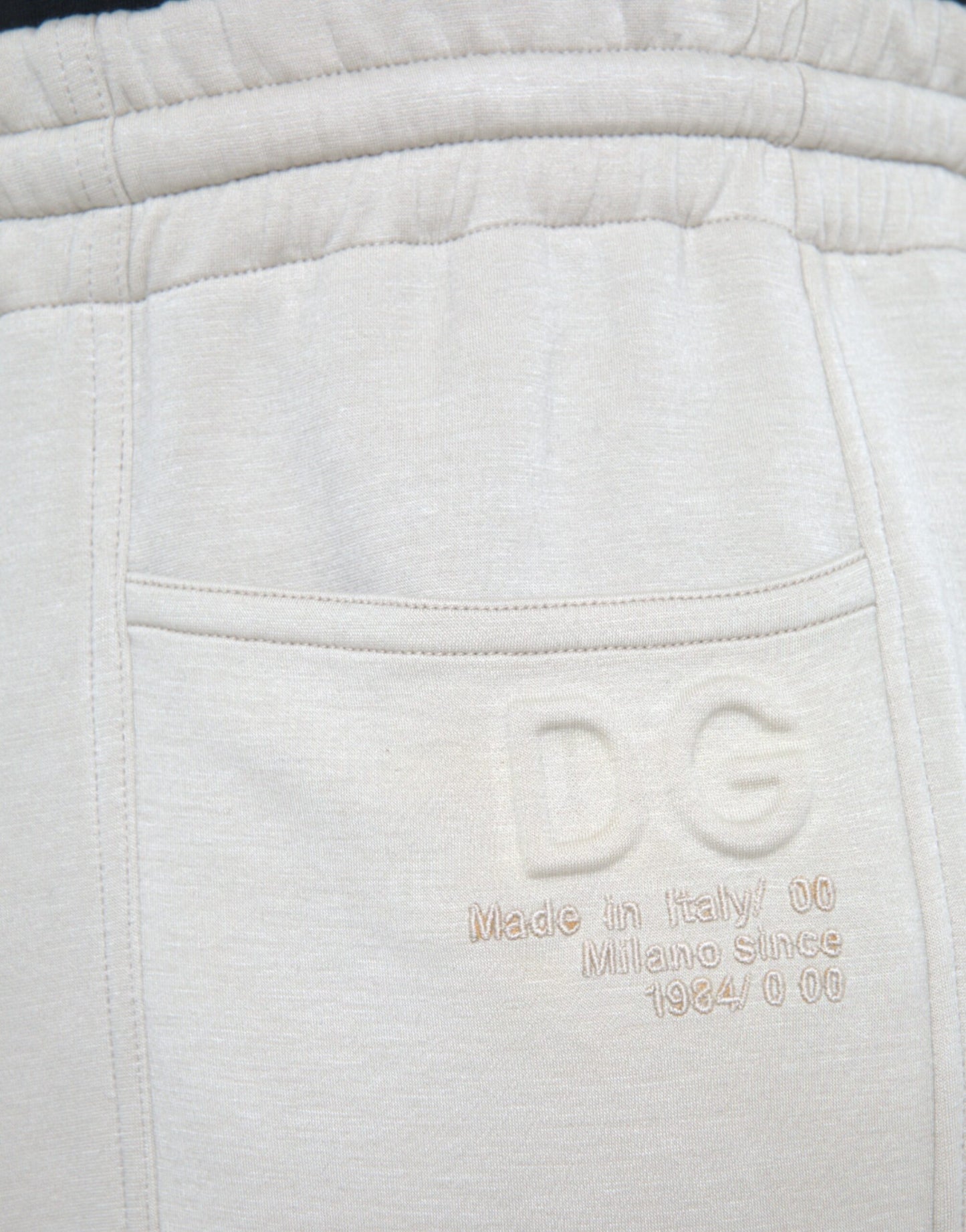 Dolce & Gabbana Off White Viscose Cargo Jogger Sweatpants Pants IT48 / M