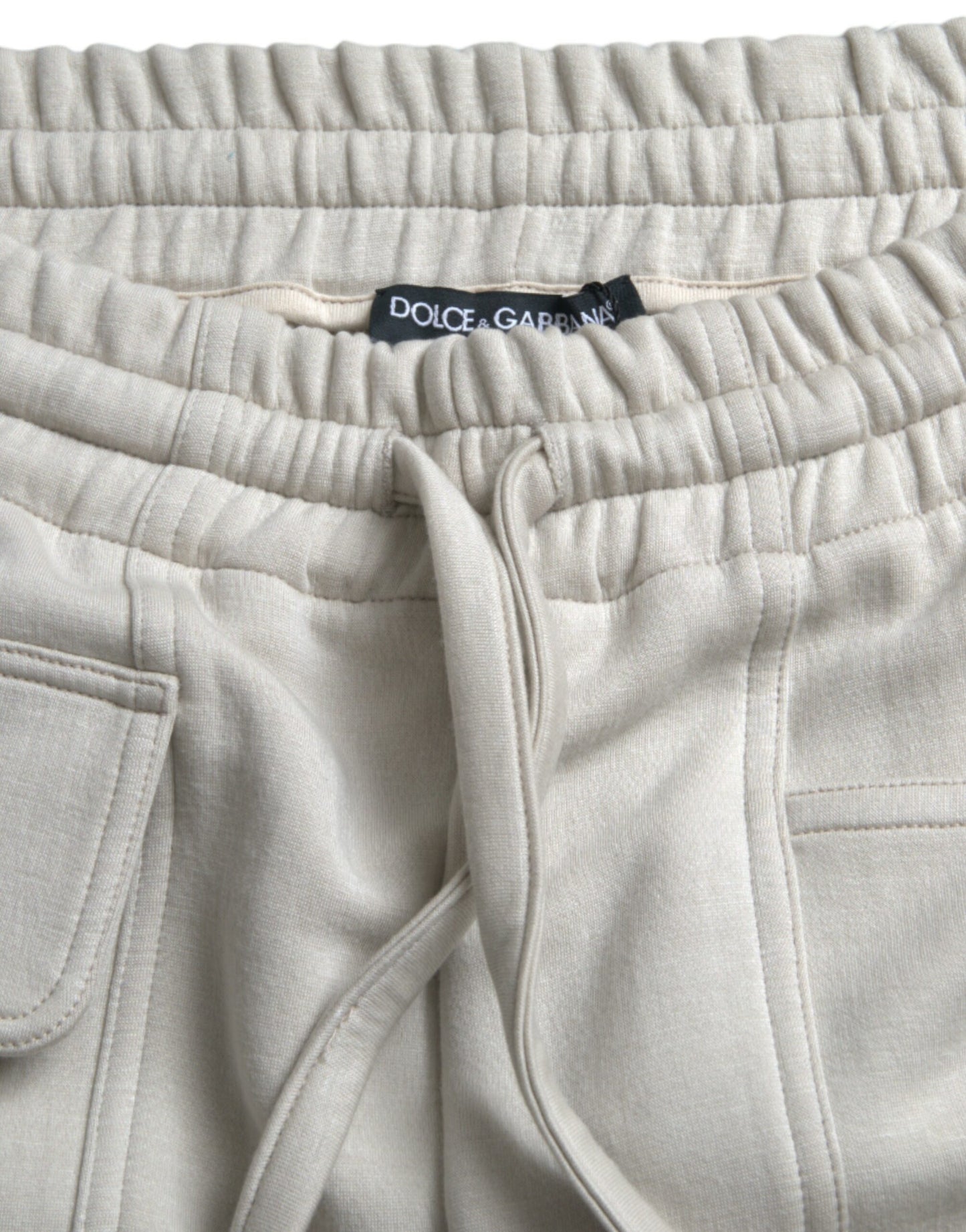 Dolce & Gabbana Off White Viscose Cargo Jogger Sweatpants Pants IT48 / M