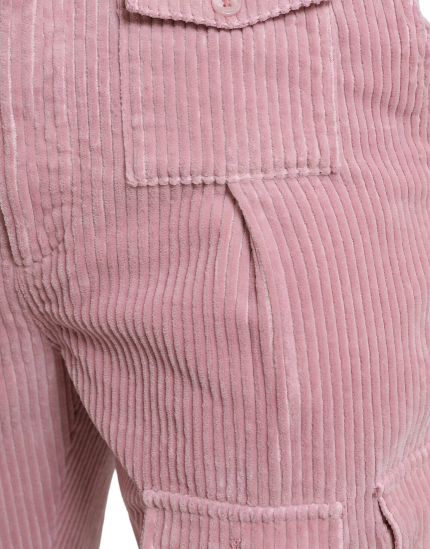 Dolce & Gabbana Pink Corduroy Cotton Stretch Skinny Cargo Jeans IT48 / M