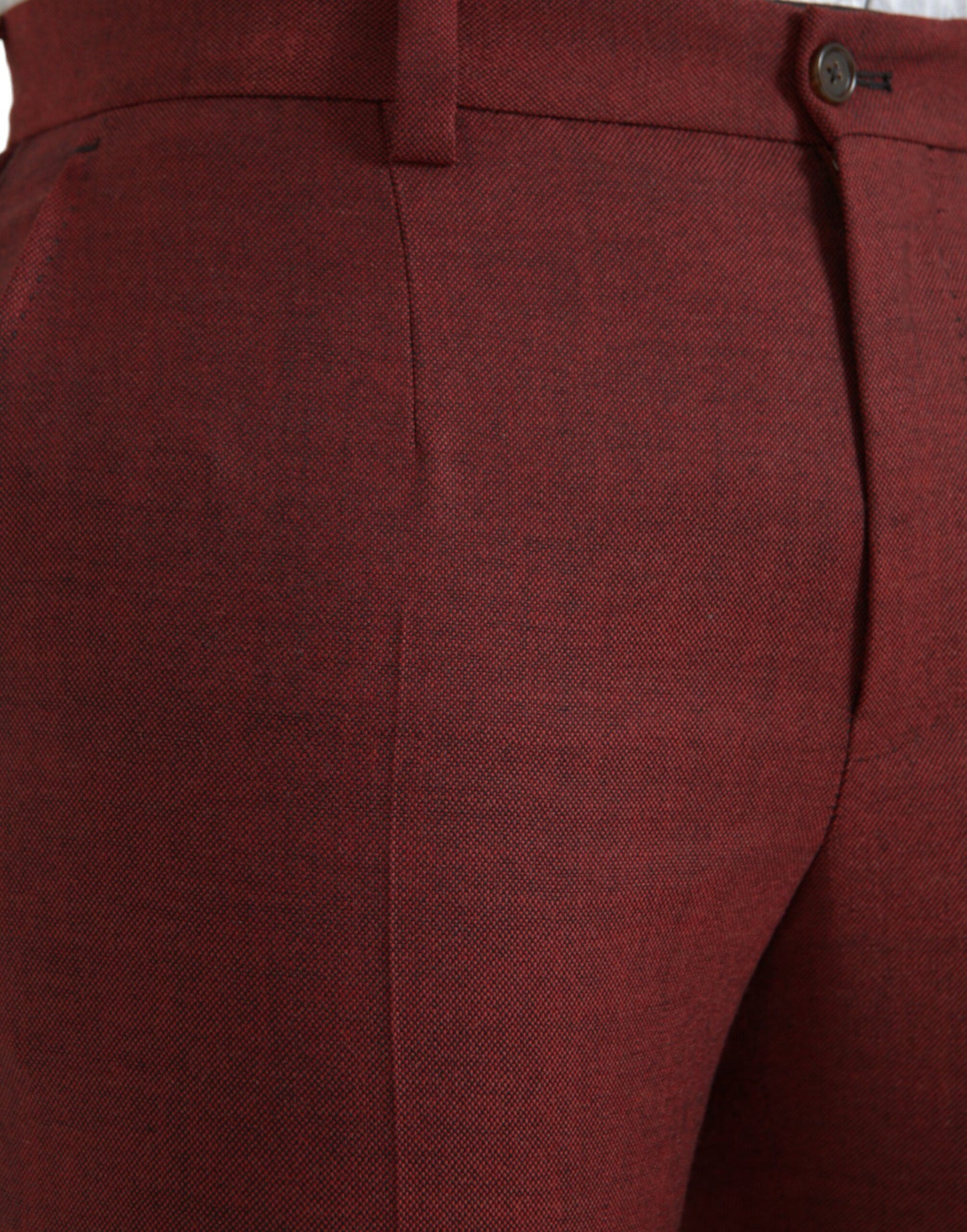 Dolce & Gabbana Maroon Wool Men Skinny Dress Pants IT48 / M