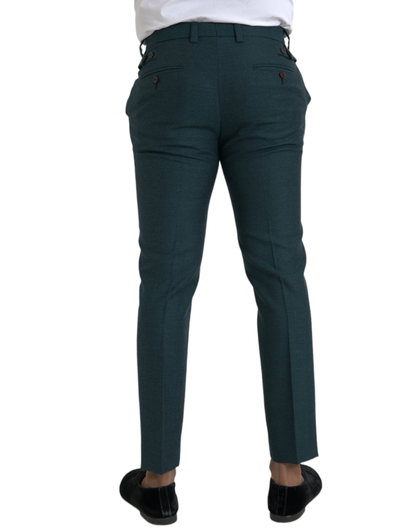 Dolce & Gabbana Green Wool Skinny Slim Dress  Pants IT48 / M