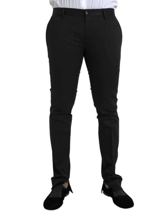 Dolce & Gabbana Black Cotton Stretch Skinny Dress Pants IT50 / L