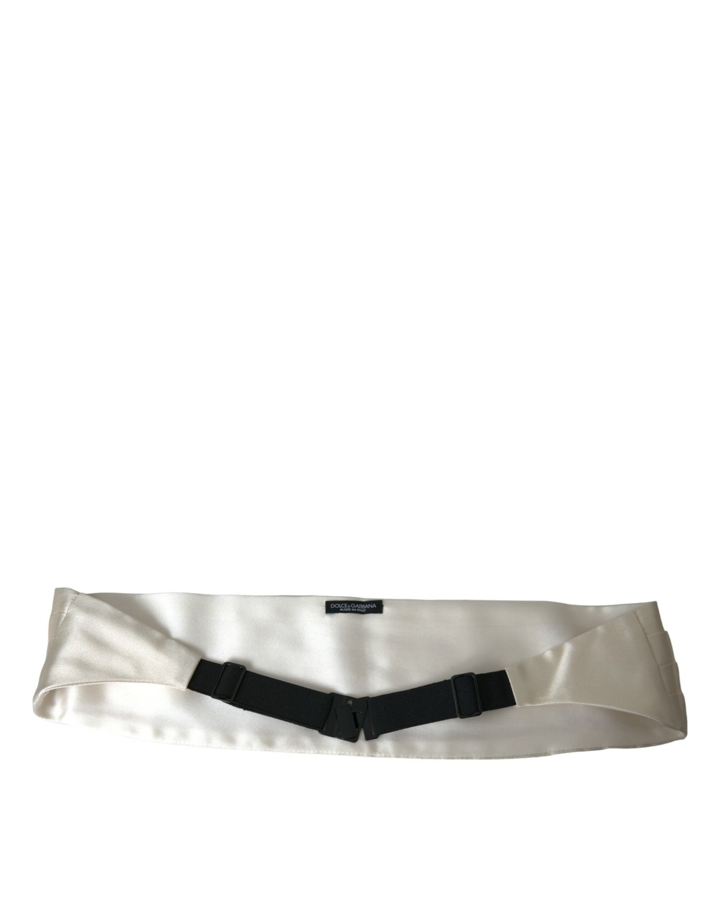 Dolce & Gabbana White Men Wide Waist Silk Belt Cummerbund IT48 / M