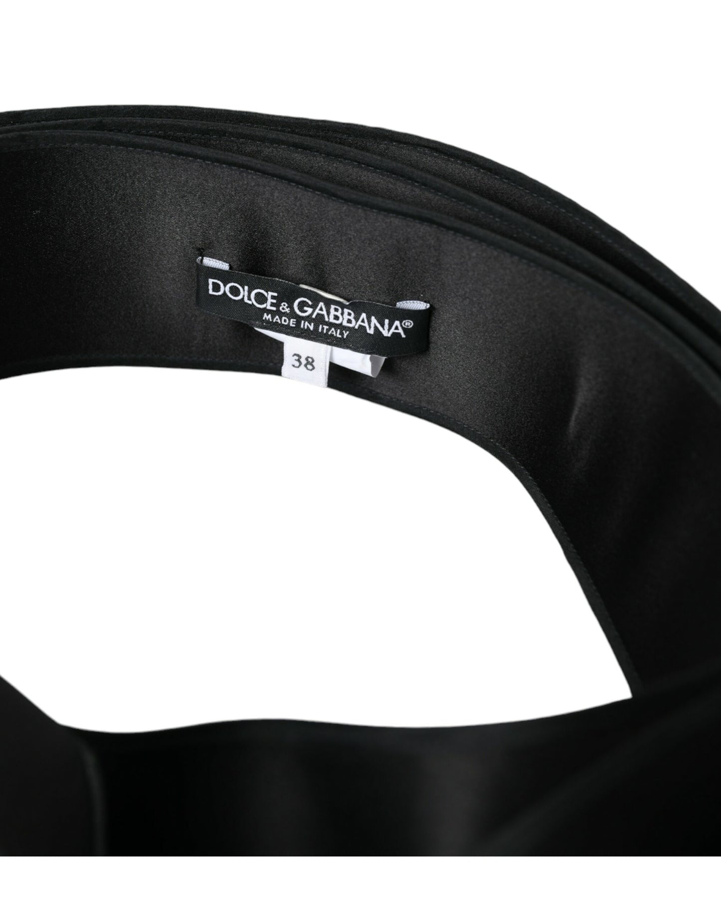 Dolce & Gabbana Black Silk Satin Waist Women Belt IT38 / XS