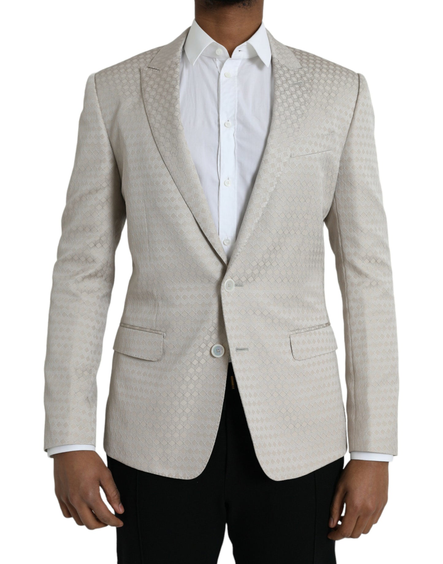 Dolce & Gabbana Beige MARTINI Single Breasted Coat Blazer IT48 / M