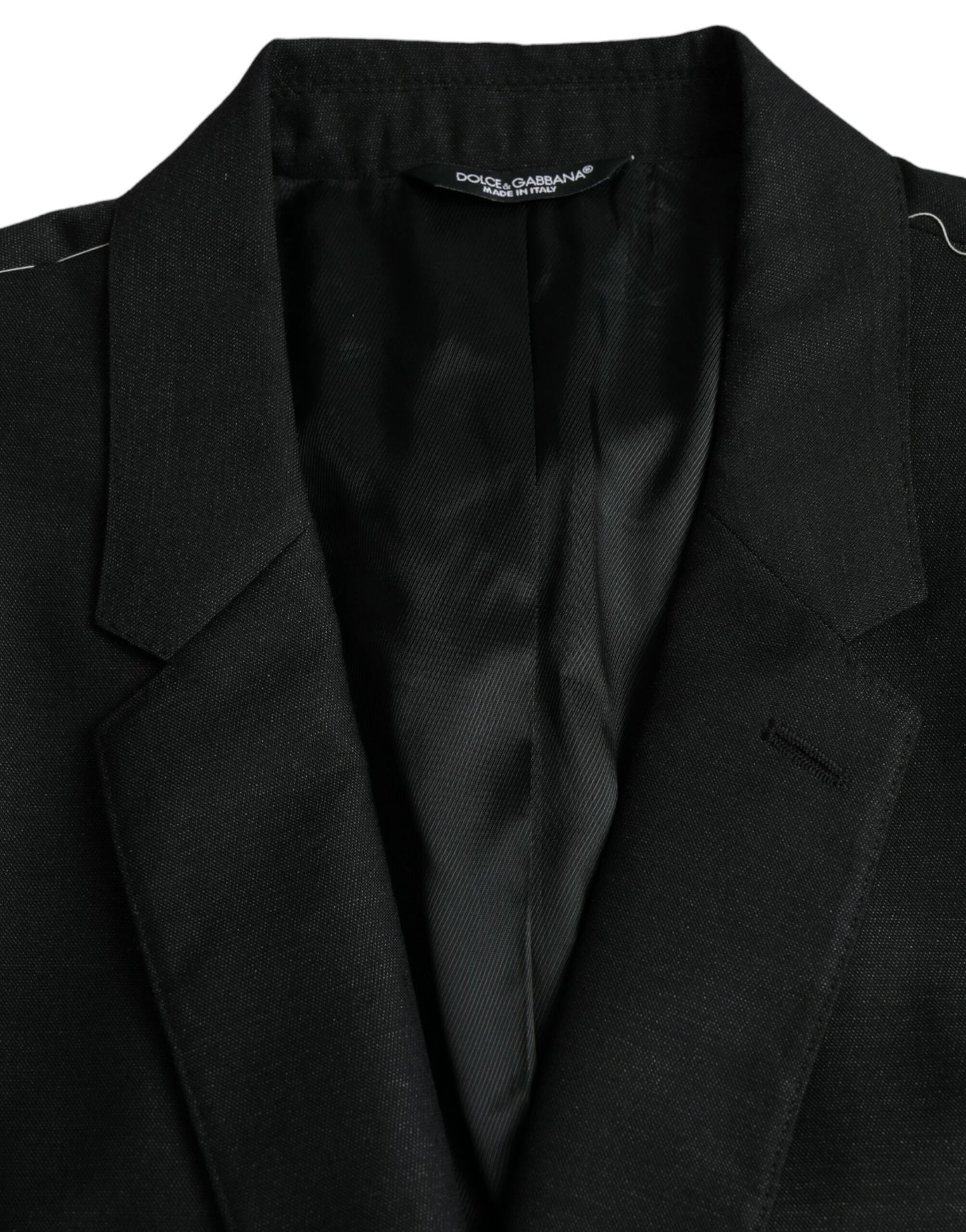 Dolce & Gabbana Black Wool Notch SingleBreasted Coat Blazer IT54 / XL