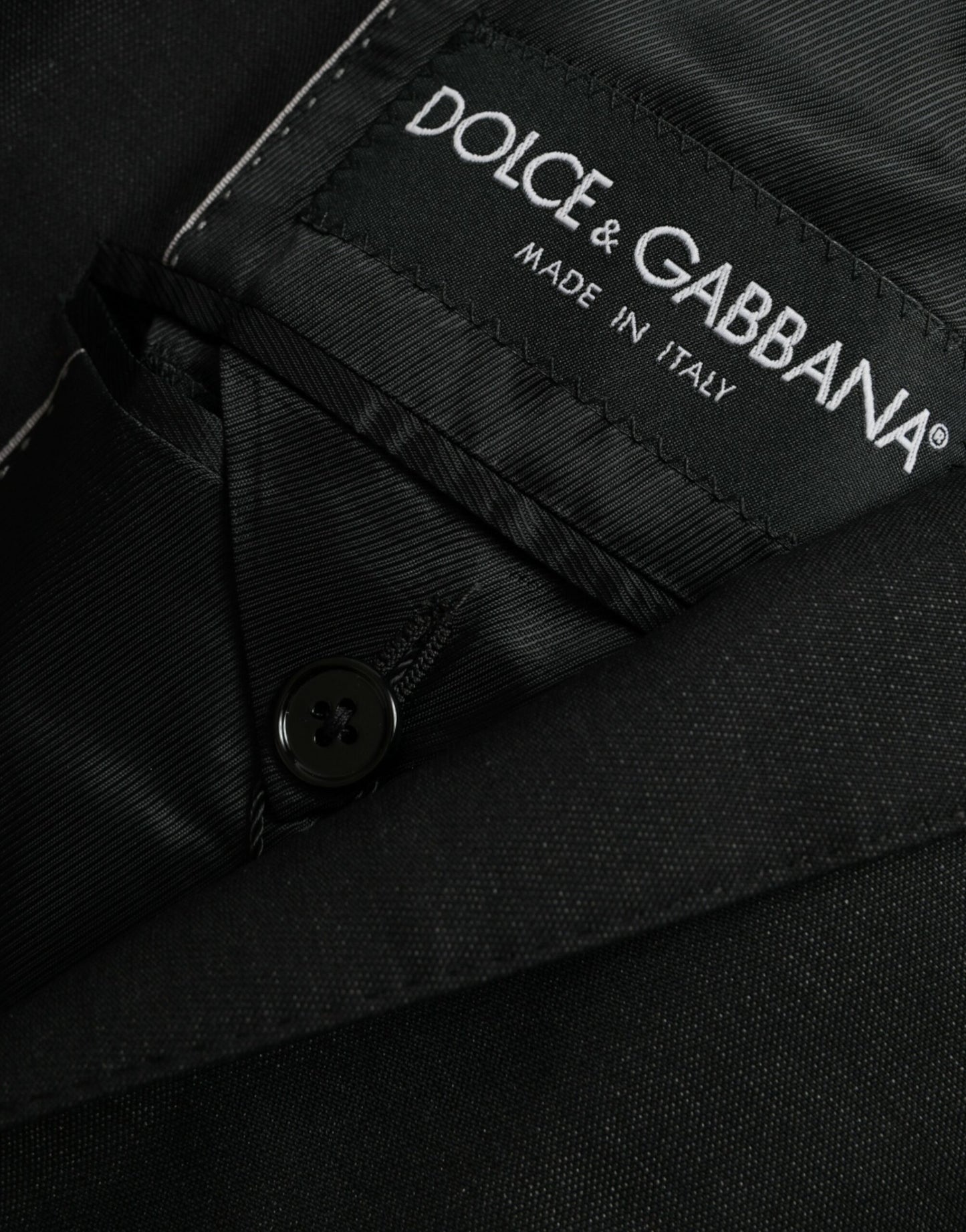 Dolce & Gabbana Black Wool Notch SingleBreasted Coat Blazer IT54 / XL