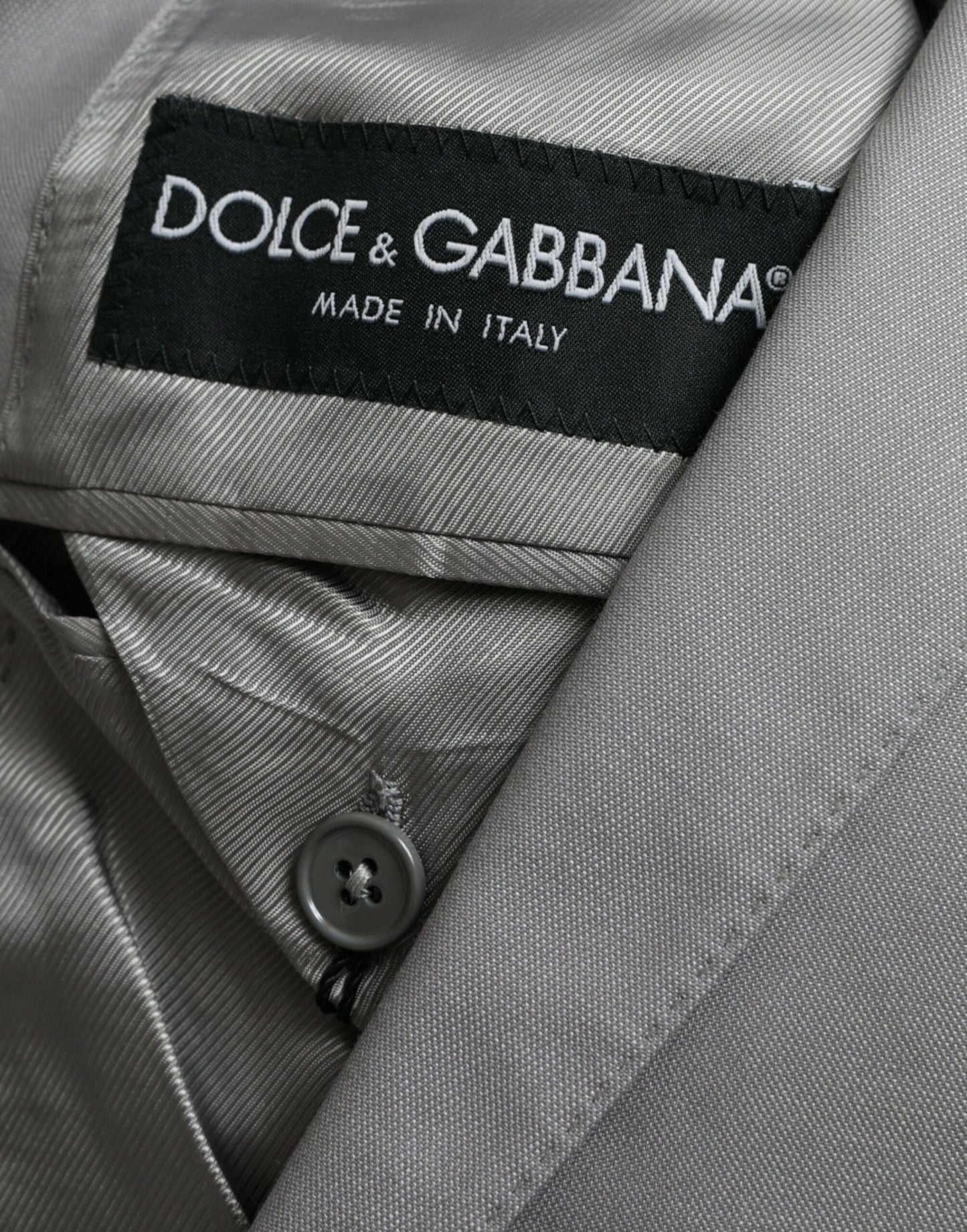 Dolce & Gabbana Gray Wool Peak Single Breasted Coat Blazer IT54 / XL