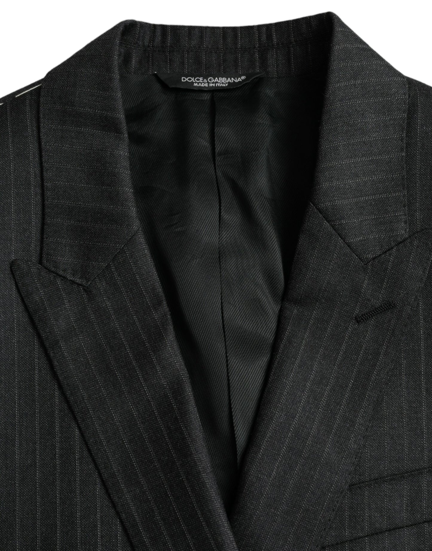 Dolce & Gabbana Black Stripe MARTINI Single Breasted Coat Blazer IT46 / S