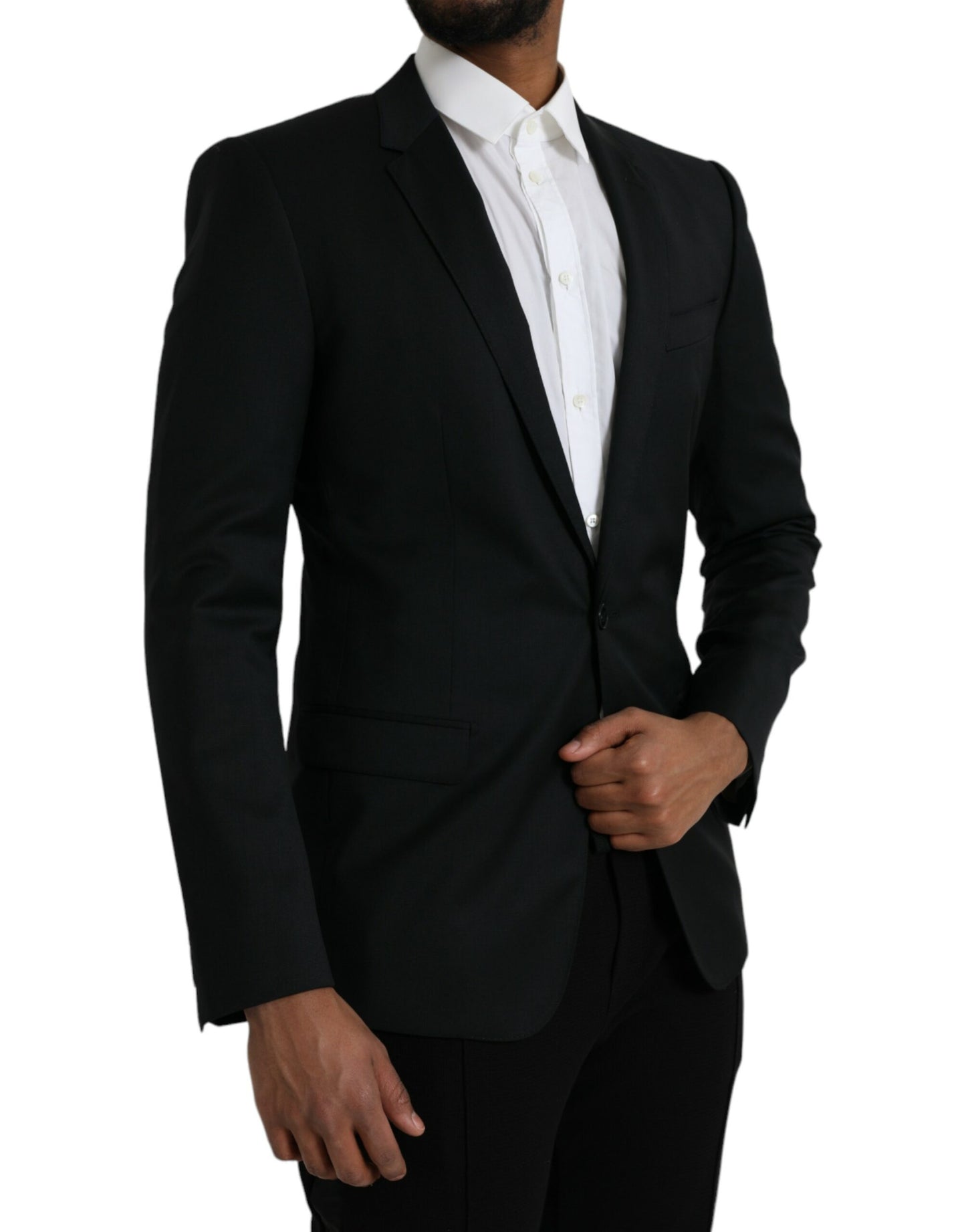 Dolce & Gabbana Black Wool MARTINI Single Breasted Blazer IT48 / M