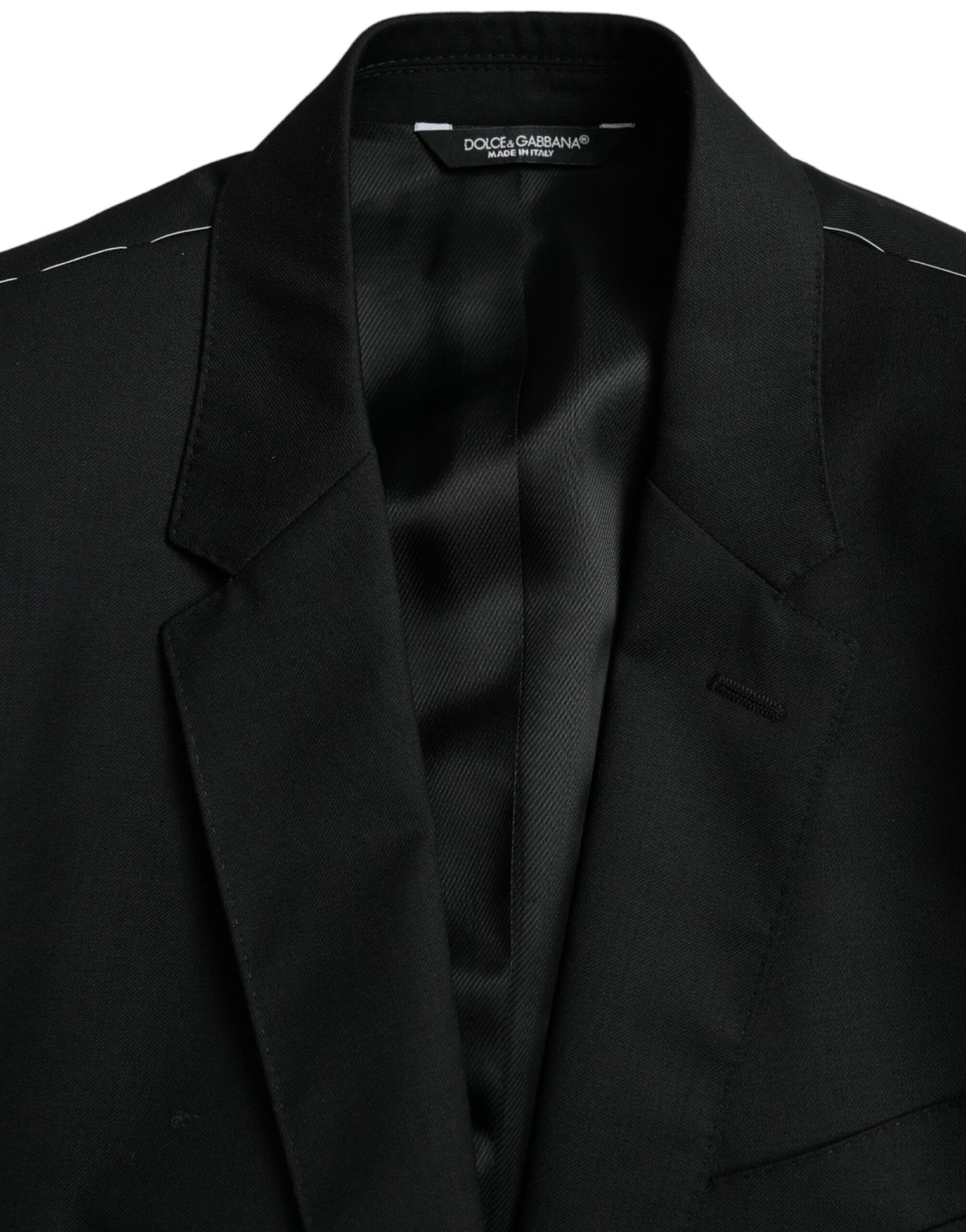 Dolce & Gabbana Black Wool MARTINI Single Breasted Blazer IT48 / M