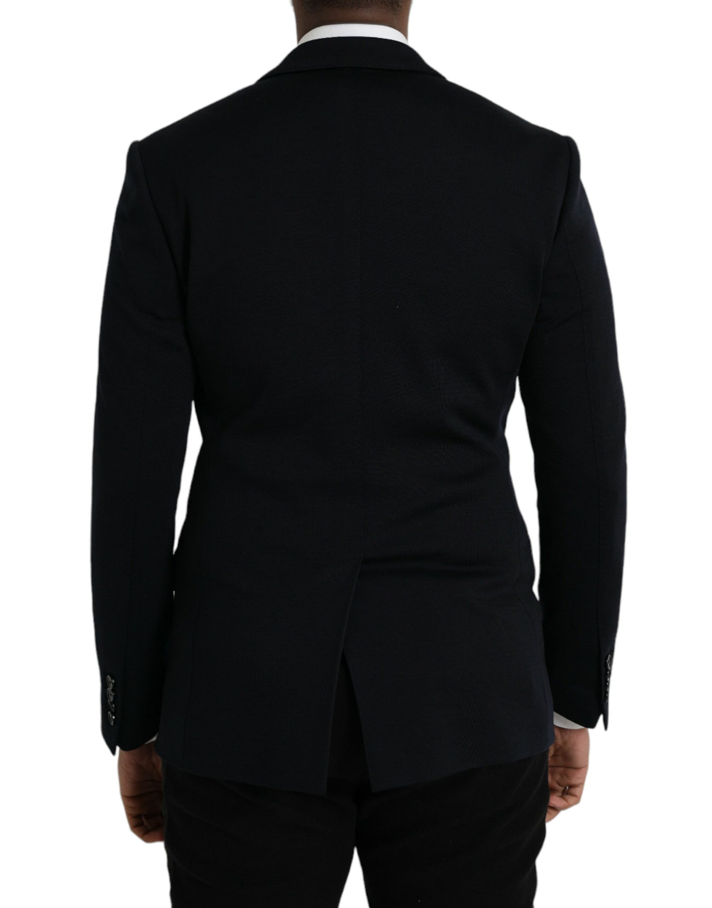 Dolce & Gabbana Black Wool Notch Single Breasted Coat Blazer IT50 / L