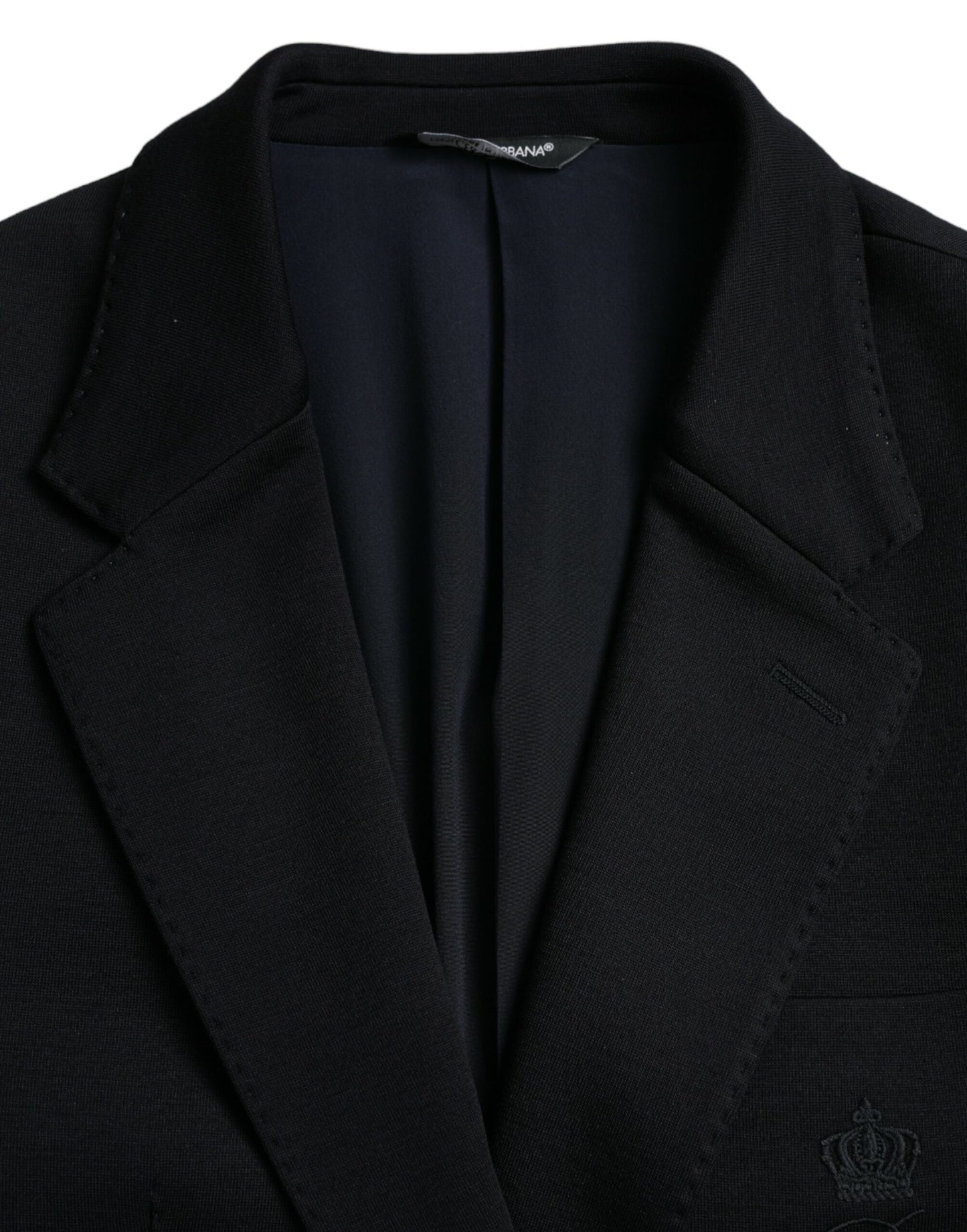 Dolce & Gabbana Black Wool Notch Single Breasted Coat Blazer IT50 / L