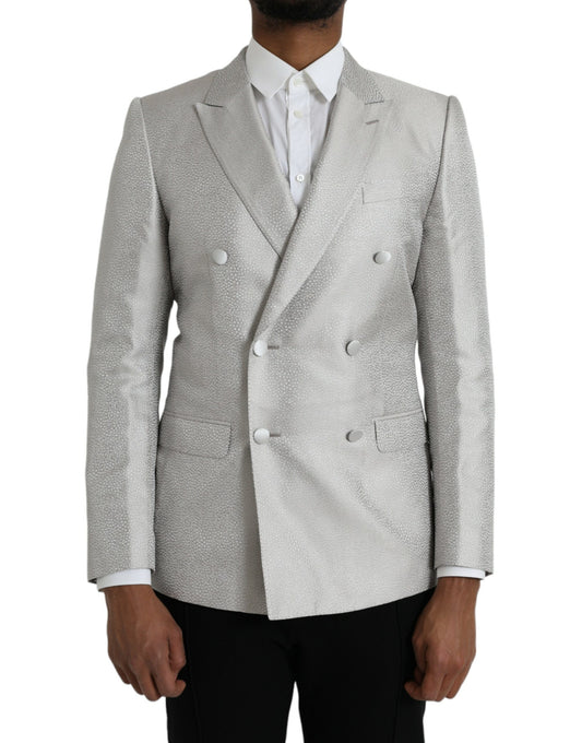 Dolce & Gabbana Off White MARTINI Double Breasted Coat Blazer IT46 / S