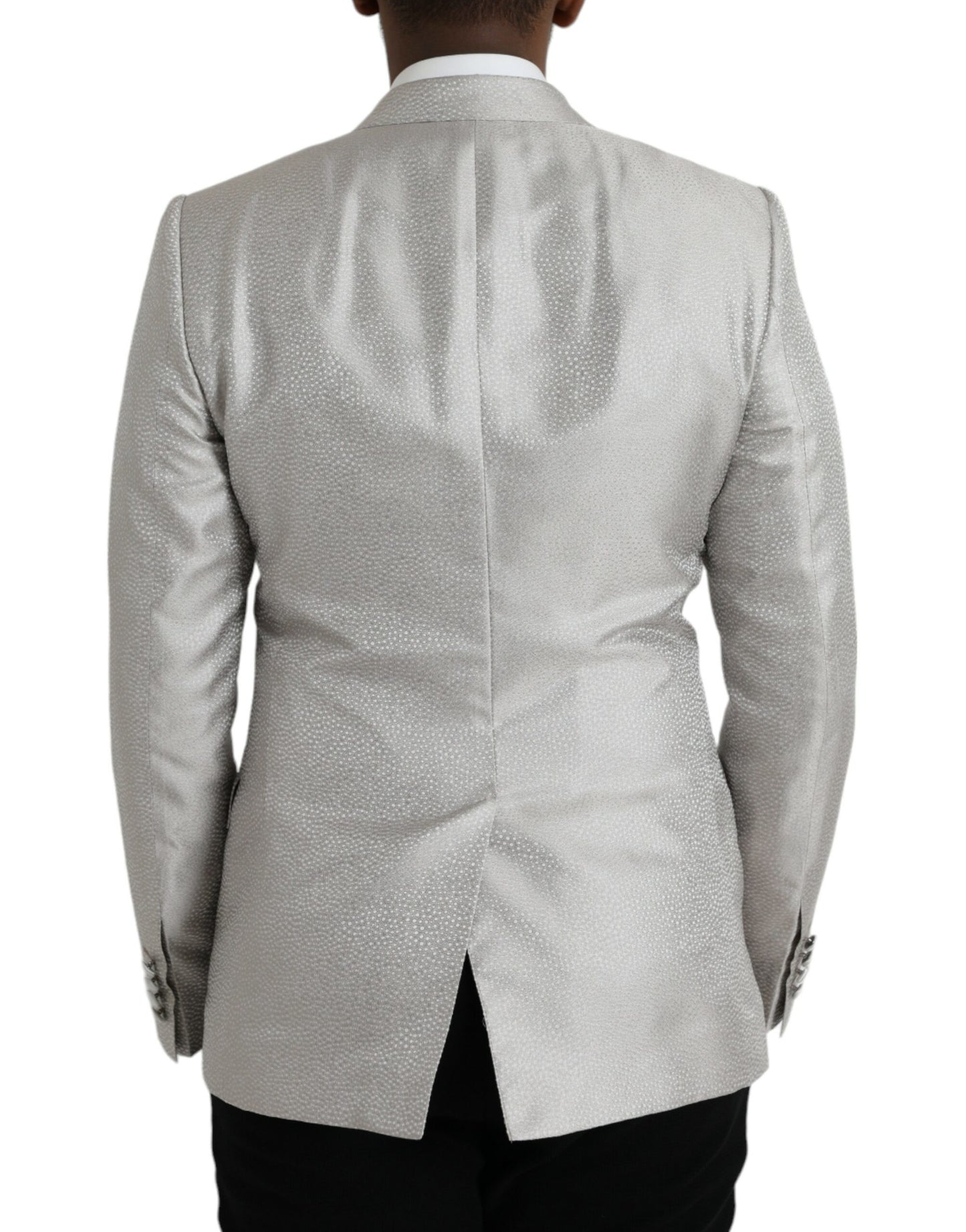 Dolce & Gabbana Off White MARTINI Double Breasted Coat Blazer IT46 / S